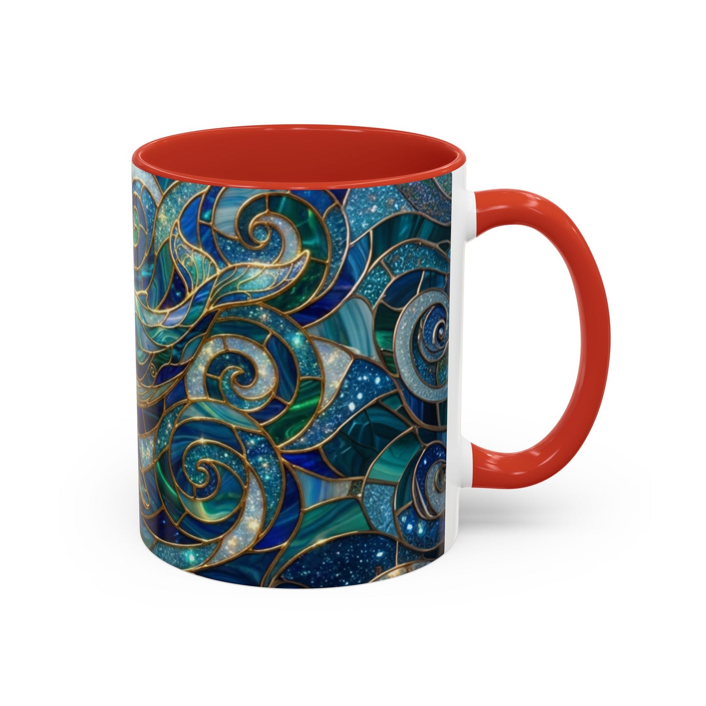 Stained Glass Whale Mug, Ocean Art Coffee Cup, Blue Sea Life Design, Nautical Gift For Ocean Lovers, Colorful Stained Glass Whale Cup