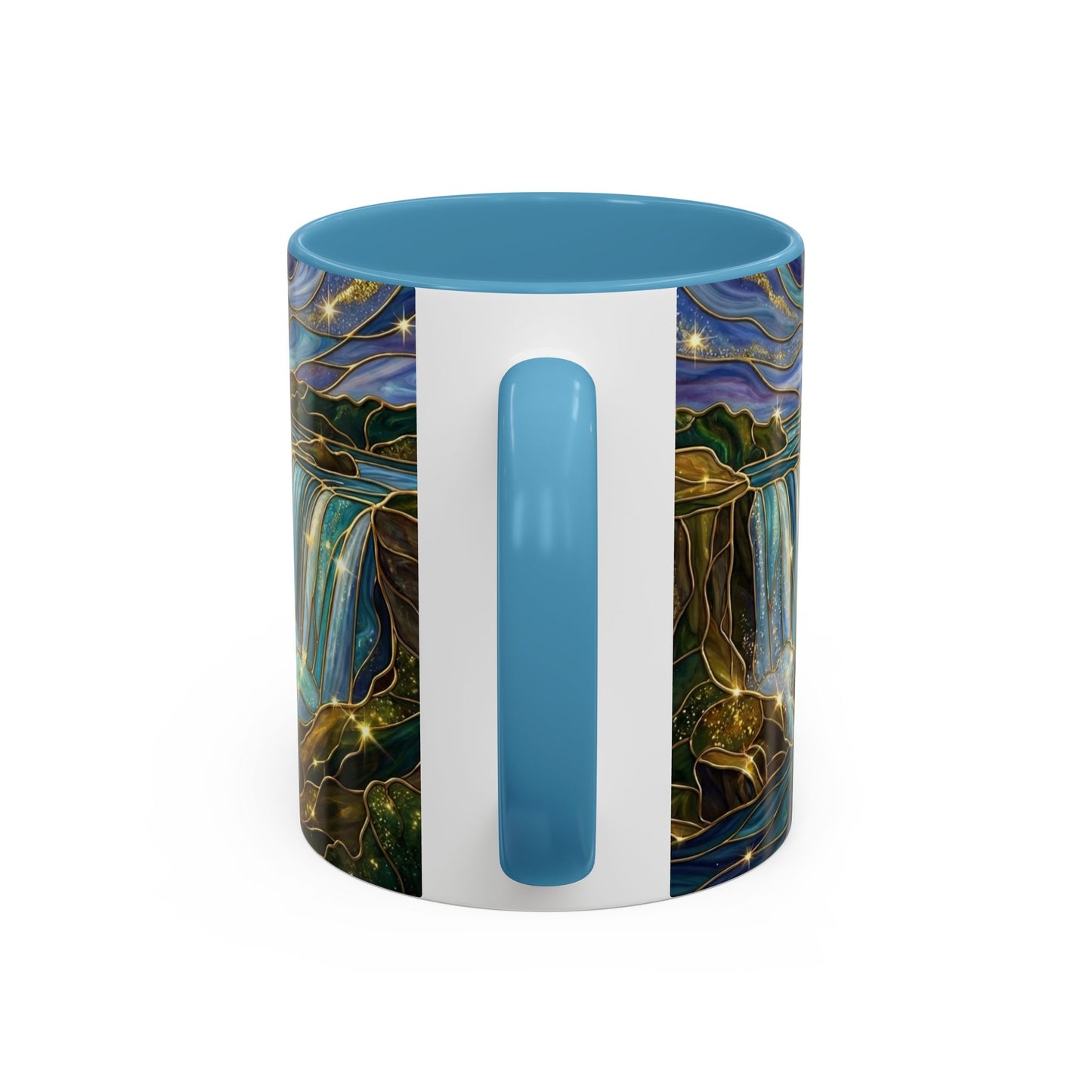 Faux Stained Glass Niagara Falls Mug, Waterfall Coffee Cup, Canada Souvenir Gift, Upstate New York Travel Memento, Nature Lover Tea Cup