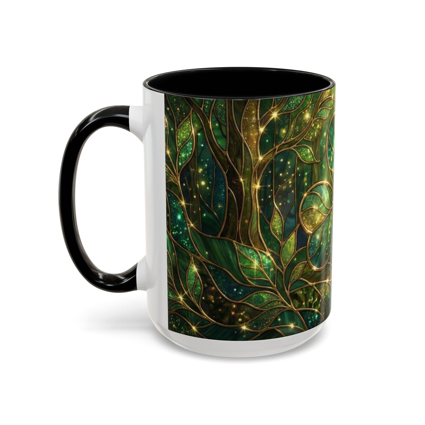 Stained Glass Shamrock Mug, Celtic Irish Coffee Cup, Green Stained Glass Mug, Shamrock Art Mug, St Patrick’s Day Gift