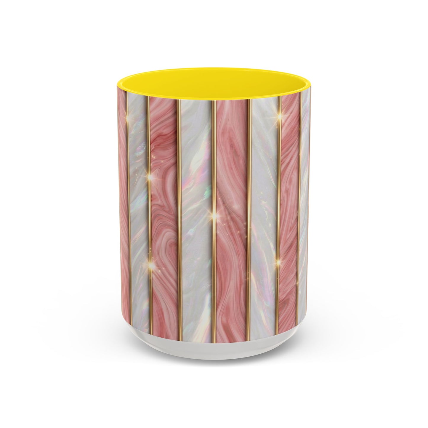 Pink Marble Coffee Mug, Gold Stripe Faux Agate Cup, Glam Desk Accessory, Elegant Tea Mug, Luxury Gift for Her, Chic Office Desk Decor