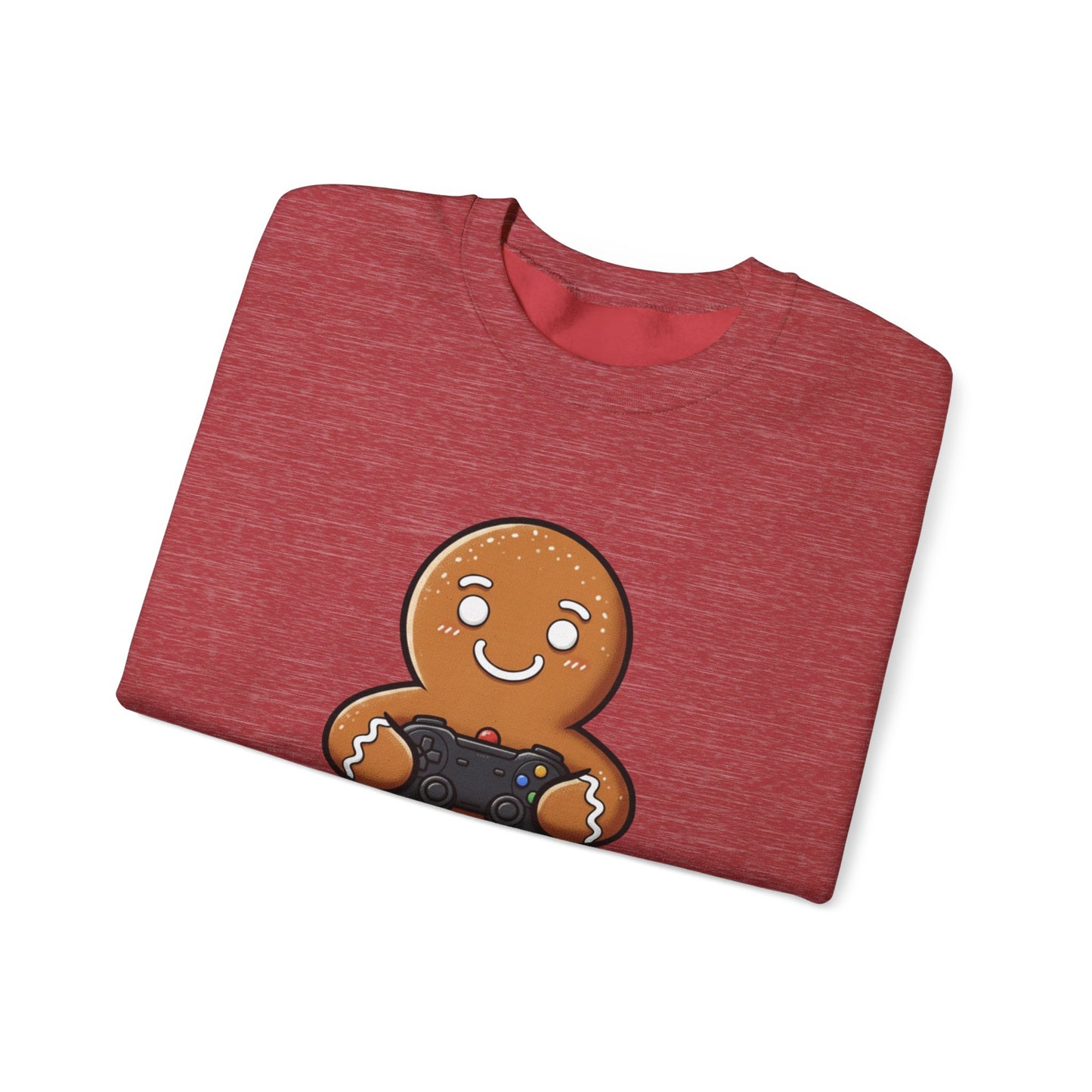 Gamer Gingerbread Sweatshirt | Funny Christmas Sweater | Cute Holiday Crewneck for Gamers | Cozy Unisex Winter Gift