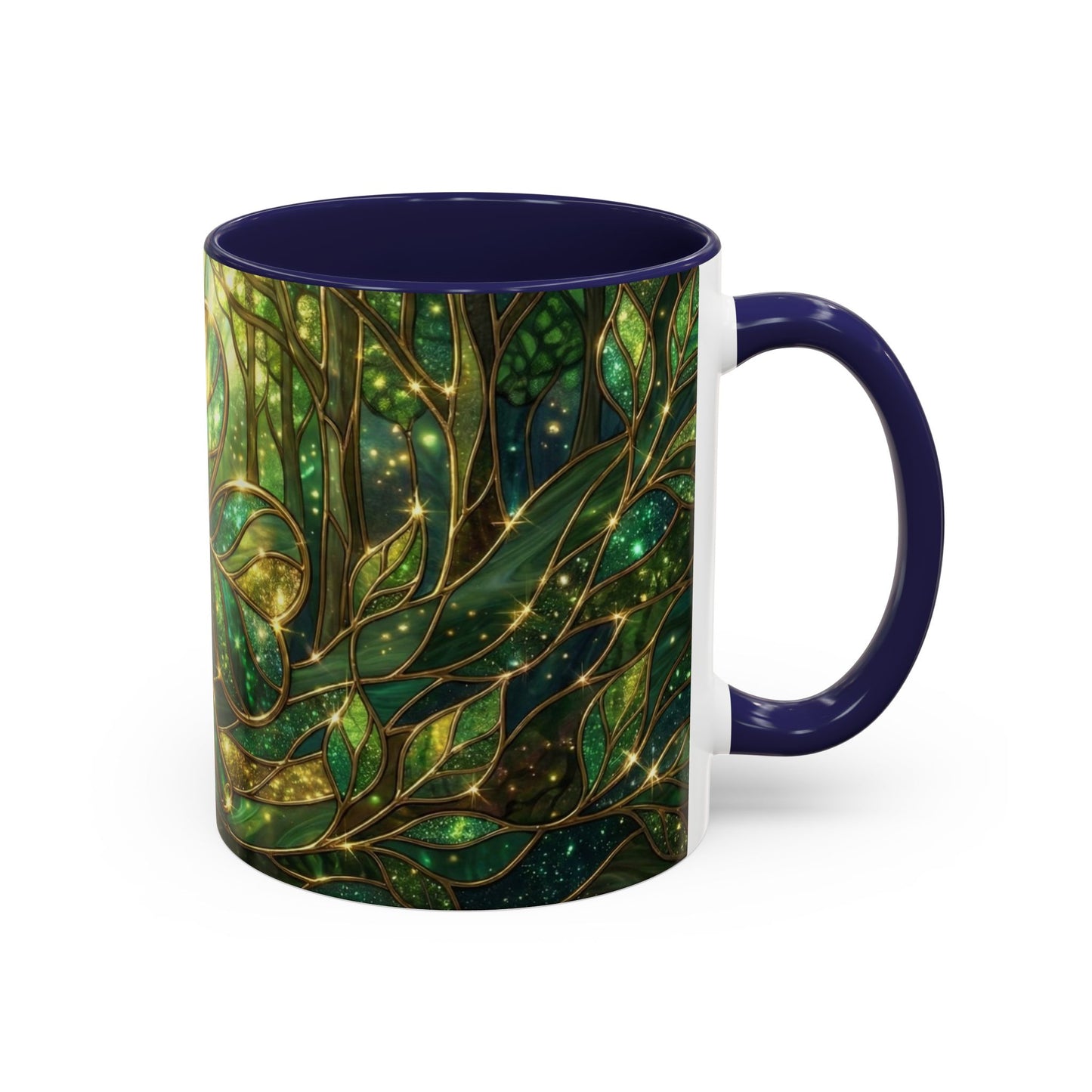 Stained Glass Shamrock Mug, Celtic Irish Coffee Cup, Green Stained Glass Mug, Shamrock Art Mug, St Patrick’s Day Gift