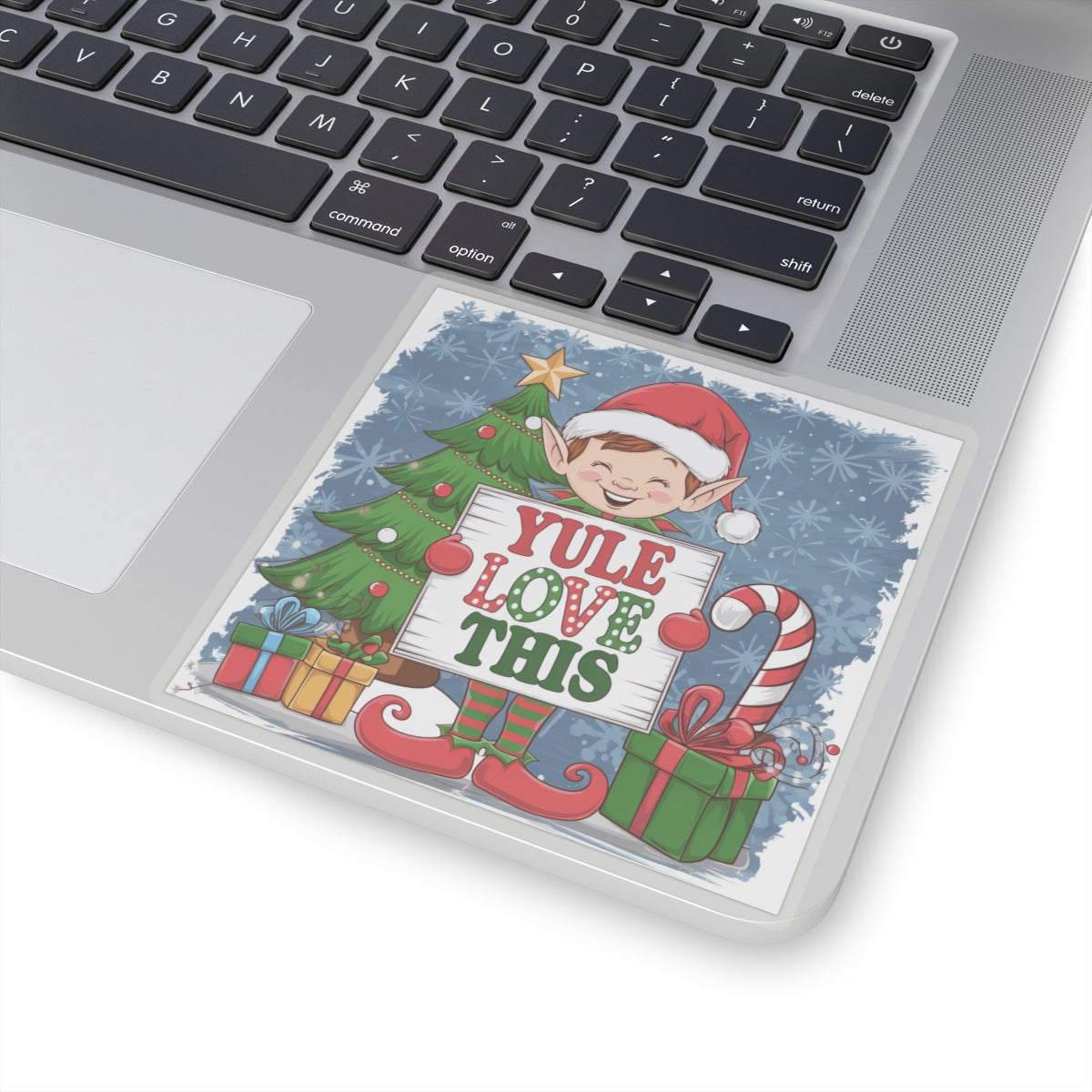 Sticker - Elf with 'Yule Love This' Sign