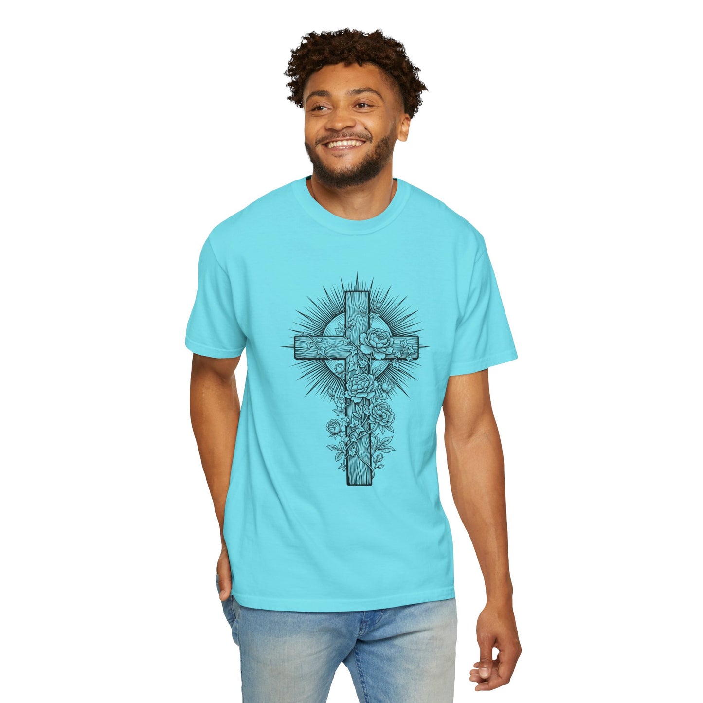 Christian Floral Cross Shirt, Boho Faith T-Shirt, Religious Botanical Tee, Wildflower Jesus Shirt, Easter Apparel, Christian Gifts