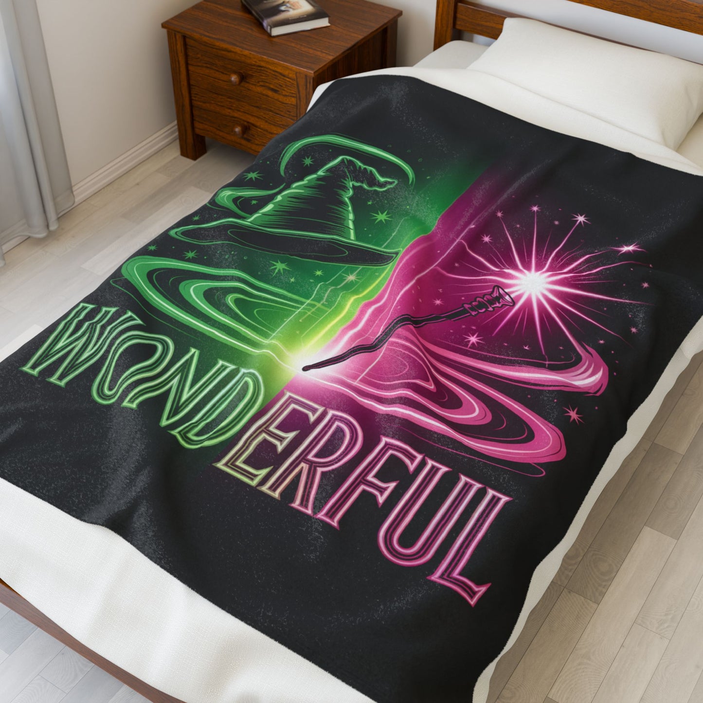 Wonderful Broadway-Inspired Blanket, Neon Theater Throw, Cozy Musical Gift, Soft Fleece Bed Blanket, Magical Room Decor For Broadway Fans
