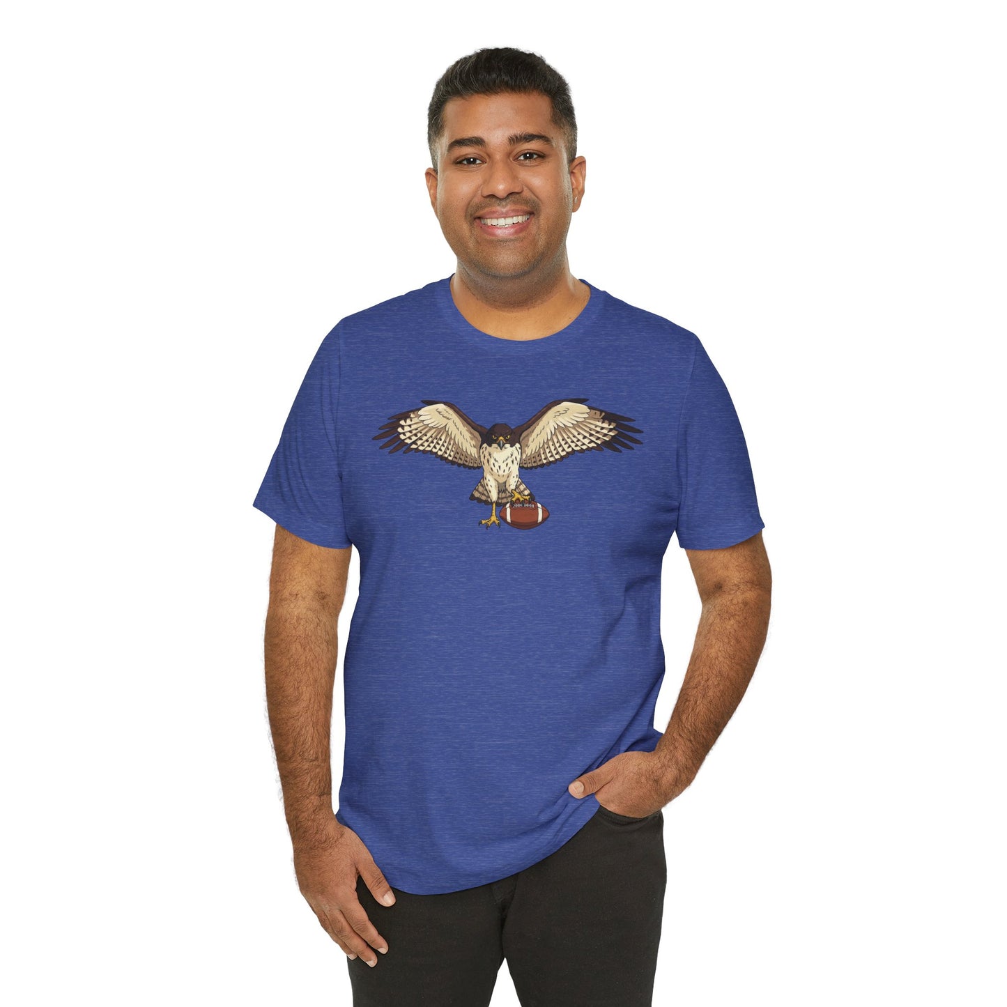 Hawk Football Shirt, Hawk Holding Football T Shirt, Football Mascot Tee, Bird Of Prey Shirt, Sports Fan Gift, Game Day Hawk Tee