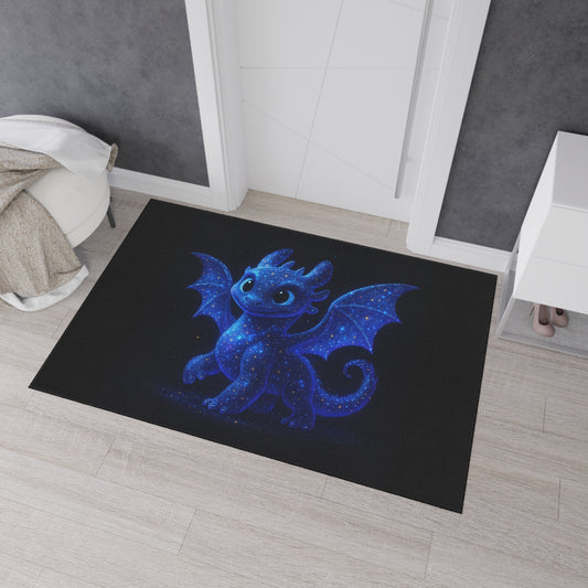 Galaxy Baby Dragon Floor Mat | Fantasy Dragon Rug for Kids Room, Nursery, Gamer Decor | Cute Creature Doormat for Entryway or Bedroom