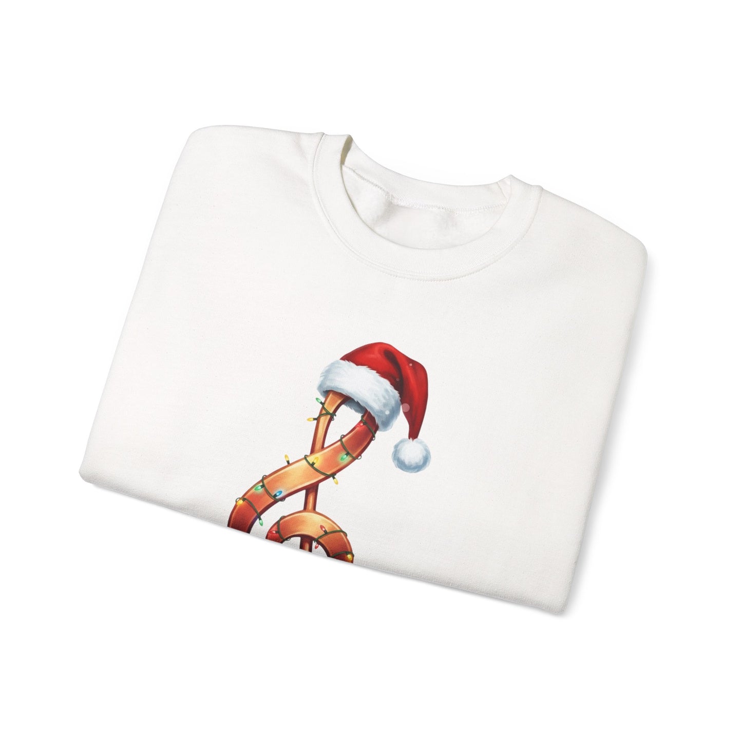 Christmas treble clef sweatshirt, music note Santa hat shirt, Christmas lights music lover sweater, musician holiday crewneck, Xmas gift