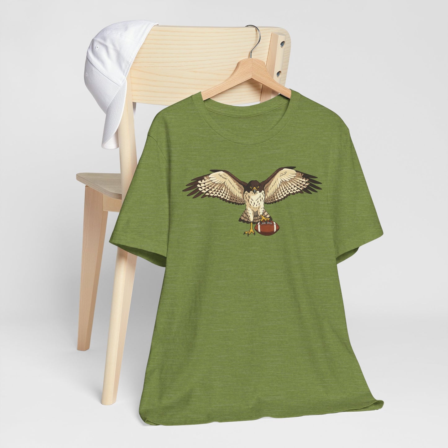 Hawk Football Shirt, Hawk Holding Football T Shirt, Football Mascot Tee, Bird Of Prey Shirt, Sports Fan Gift, Game Day Hawk Tee