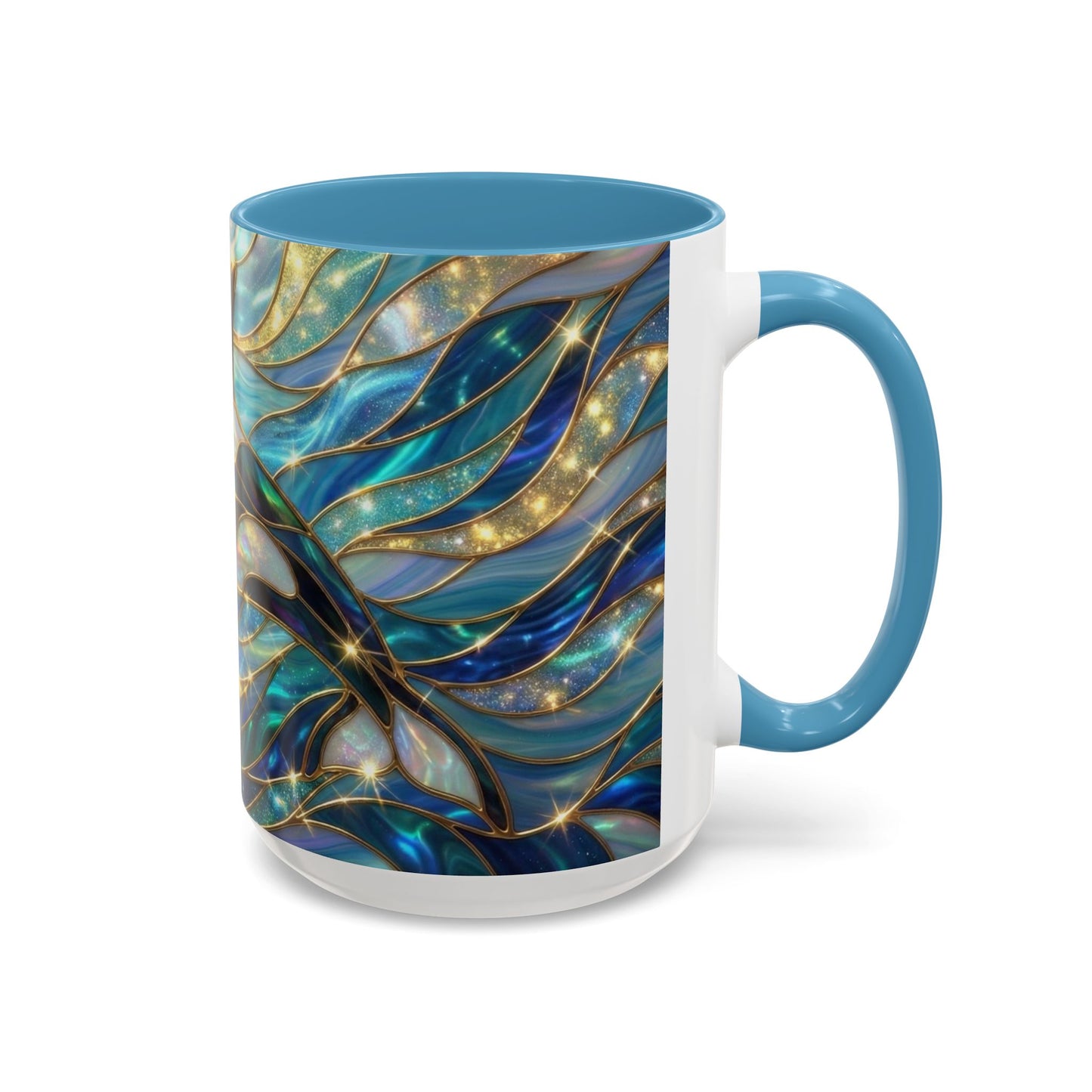 Orca Coffee Mug, Killer Whale Mug, Stained Glass Orca Art Mug, Ocean Animal Coffee Cup, Marine Life Gift, 11oz 15oz Ceramic Mug