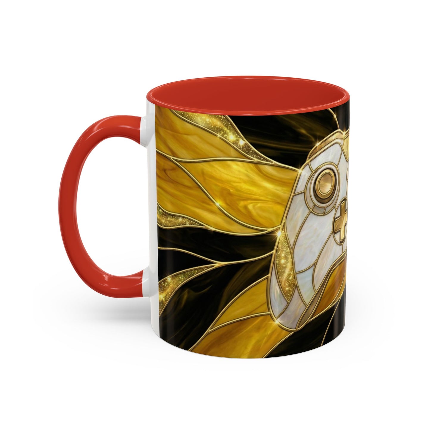 Stained Glass Gamer Mug, Gold Controller Coffee Cup, Video Game Gifts for Him, Gamer Boyfriend Gift, Teen Boy Gaming Mug, Desk Decor