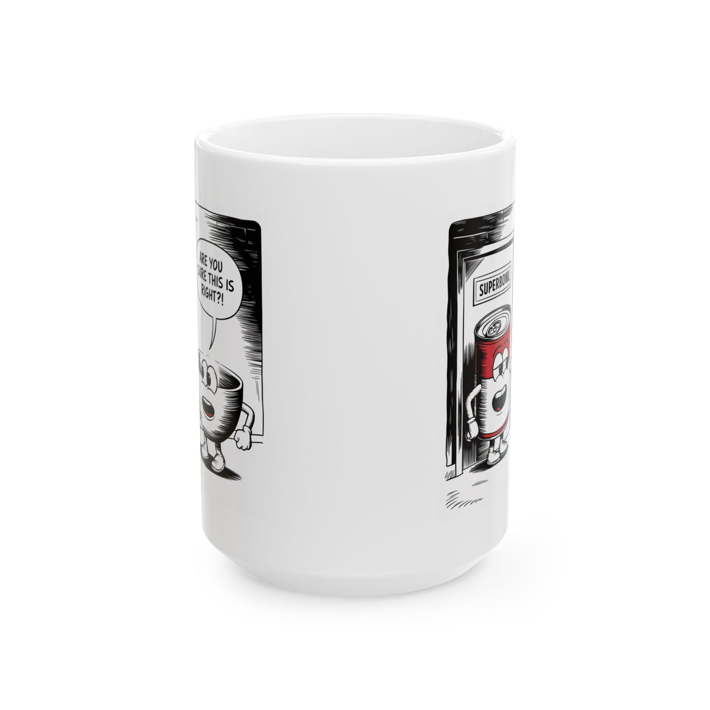 Mug - Comic Bowl and Soup 'Superbowl' Design