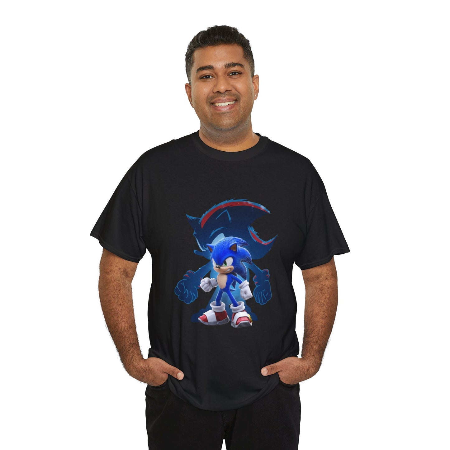 Blue Speed Hero Graphic Tee | Retro Gaming Legend T-Shirt | Fan Inspired Gamer Apparel | Cool Vintage Style Unisex Shirt for Adults & Teens