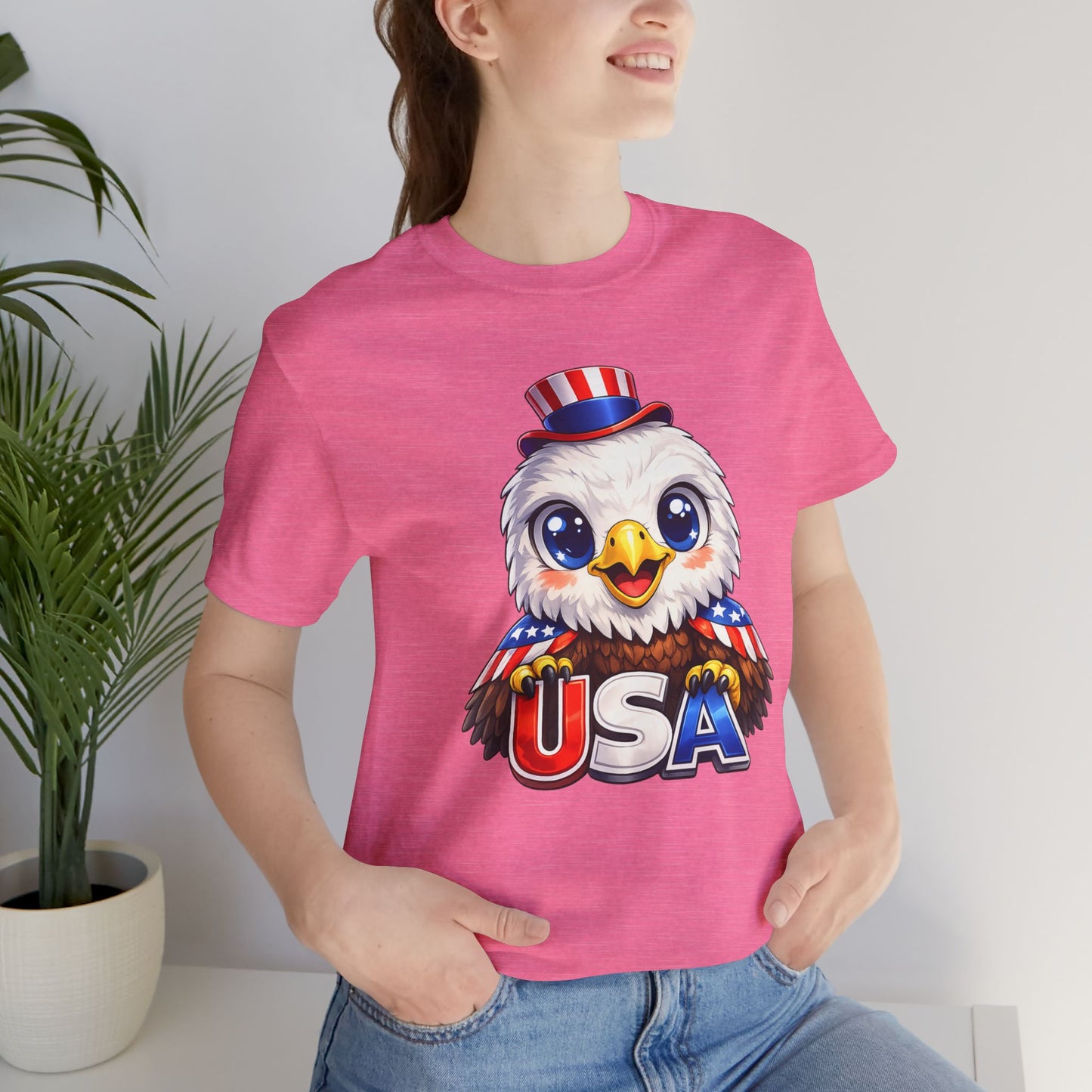 Cute USA Eagle Shirt, Patriotic Eagle T Shirt, Fourth Of July Shirt, American Flag Eagle Tee, Freedom Graphic Shirt, USA Pride Top