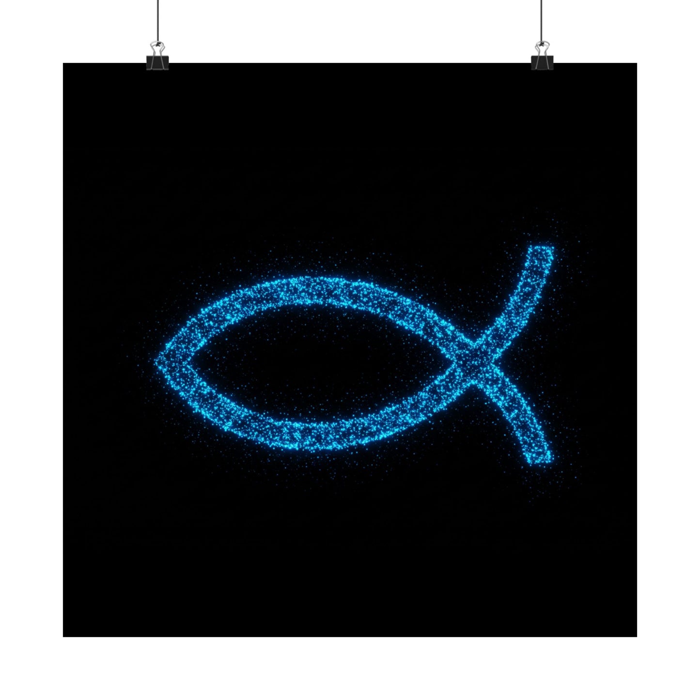 Sparkling Fish Symbol Matte Vertical Poster - Faith-Inspired Art for Home Decor