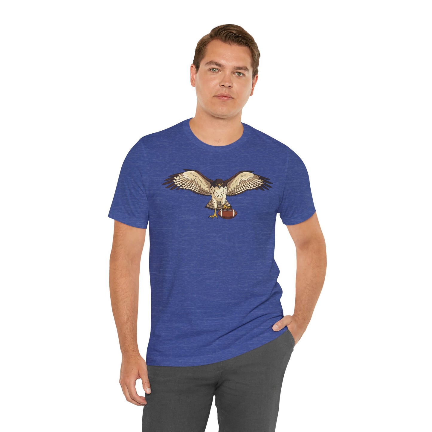 Hawk Football Shirt, Hawk Holding Football T Shirt, Football Mascot Tee, Bird Of Prey Shirt, Sports Fan Gift, Game Day Hawk Tee