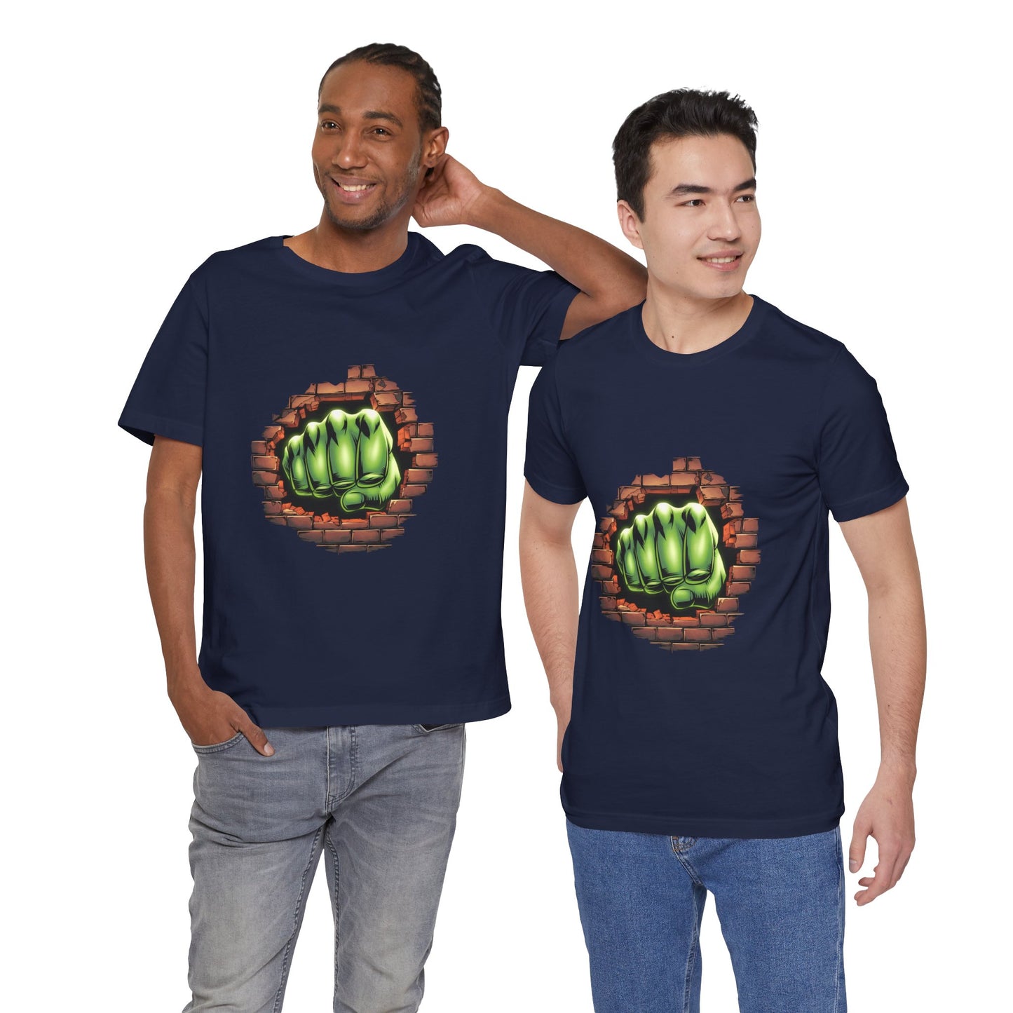 Green Hero Fist Graphic Tee – Superhero Shirt, Comic Pop Art, Gamer Gift, Y2K Dopamine Aesthetic, Funny Nerd Fashion, Unisex T‑shirt