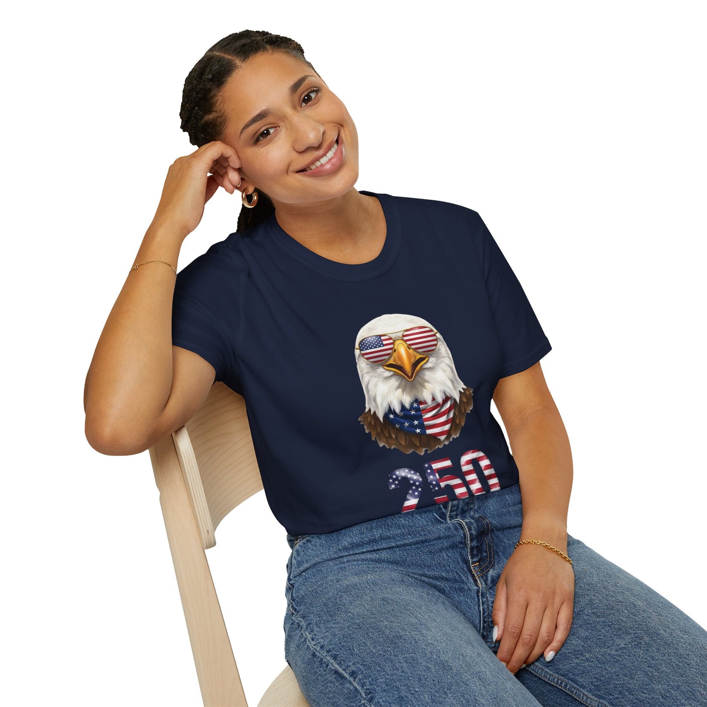 America 250 Eagle Shirt, Patriotic Bald Eagle Tee, USA Flag Sunglasses Shirt, 250th Anniversary Tee, 4th of July Shirt, American Pride Tee