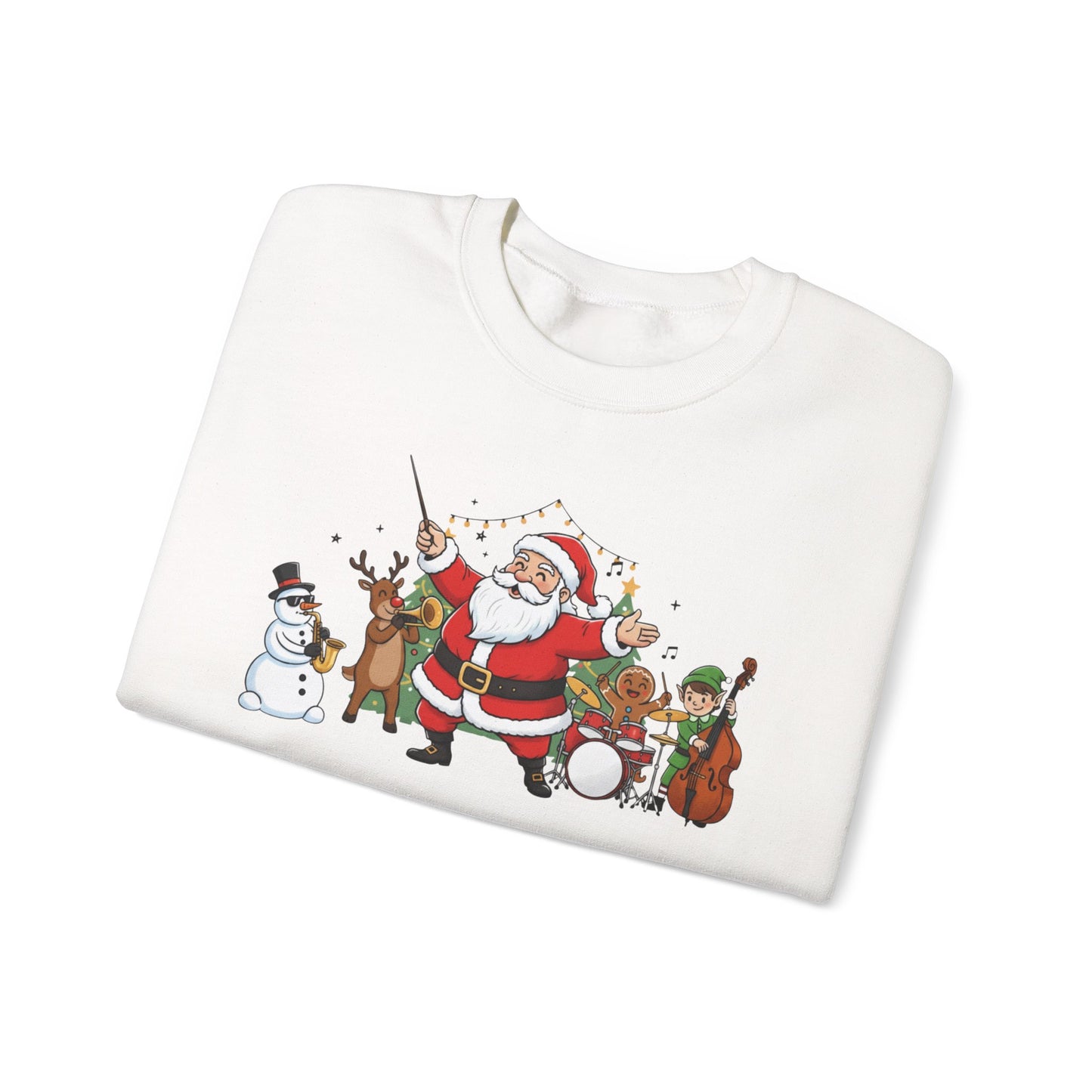 Santa’s Christmas Band Sweatshirt | Funny Holiday Crewneck | Festive Unisex Christmas Sweater | Cozy Winter Gift