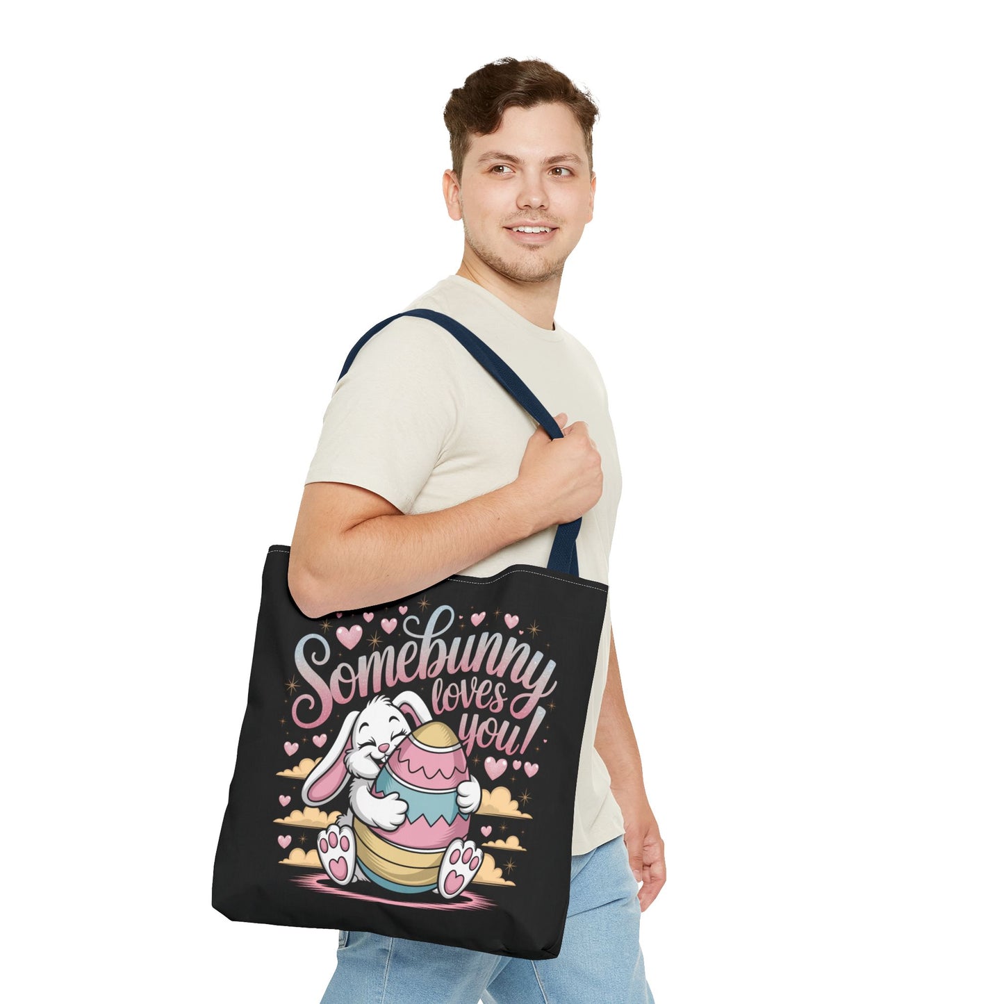 Easter Bunny Tote Bag Somebunny Loves You Easter Bag Bunny