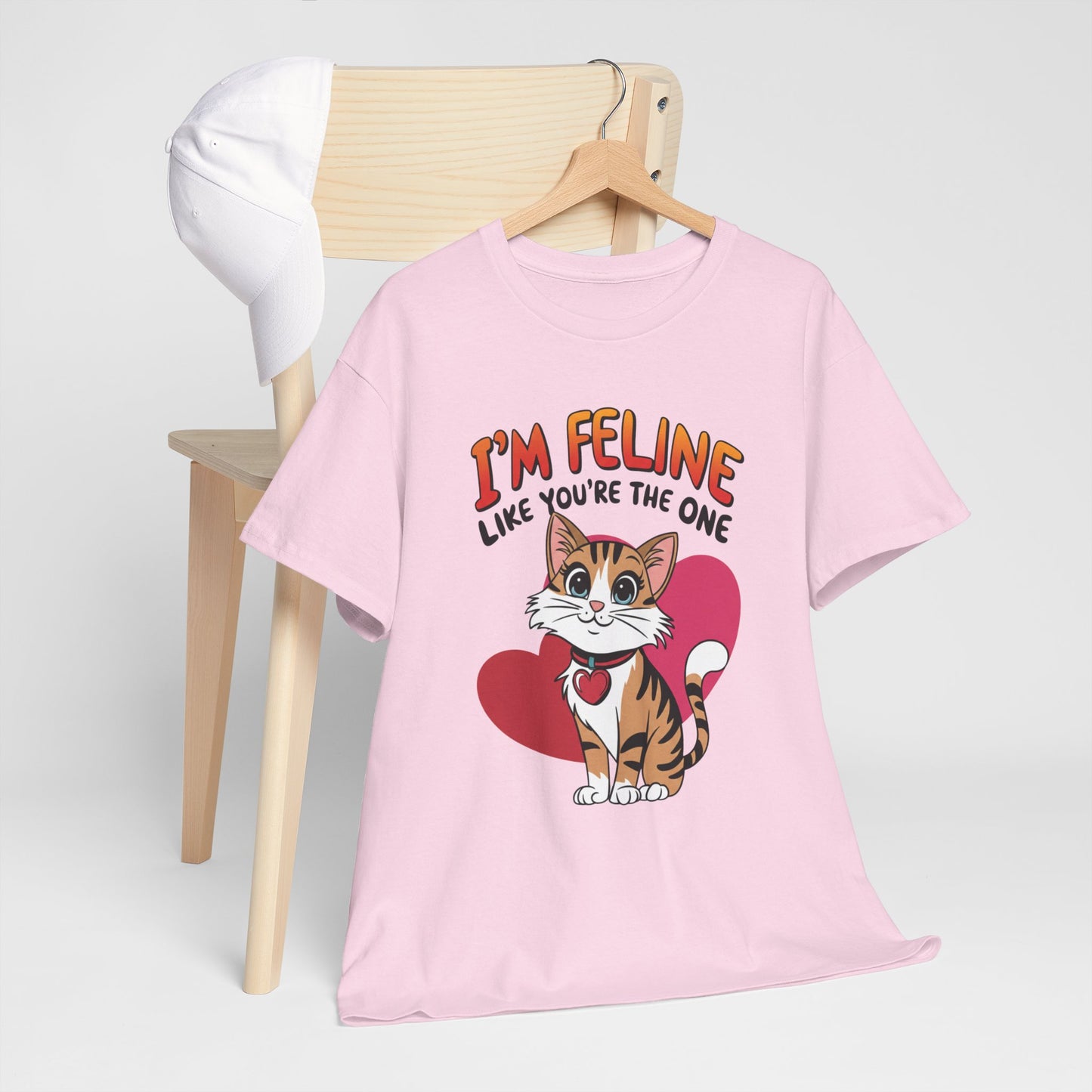 I’m Feline Like You’re The One Shirt, Cute Cat Valentine Tee, Funny Cat Love Graphic TShirt, Romantic Gift For Her Him, Cat Pun Shirt