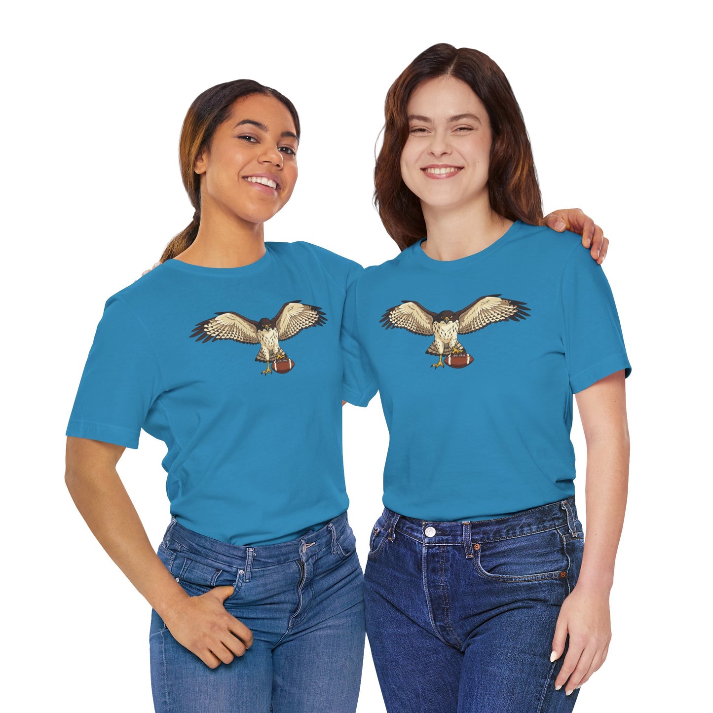 Hawk Football Shirt, Hawk Holding Football T Shirt, Football Mascot Tee, Bird Of Prey Shirt, Sports Fan Gift, Game Day Hawk Tee