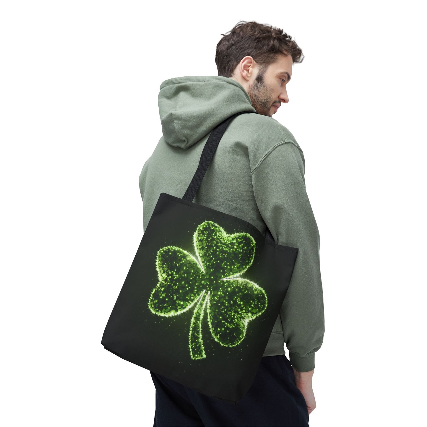 Lucky Shamrock Tote Bag, Green Clover Design Eco-Friendly Shoulder Bag For St. Patrick’s Day, Reusable Tote For Everyday Use And Gifts