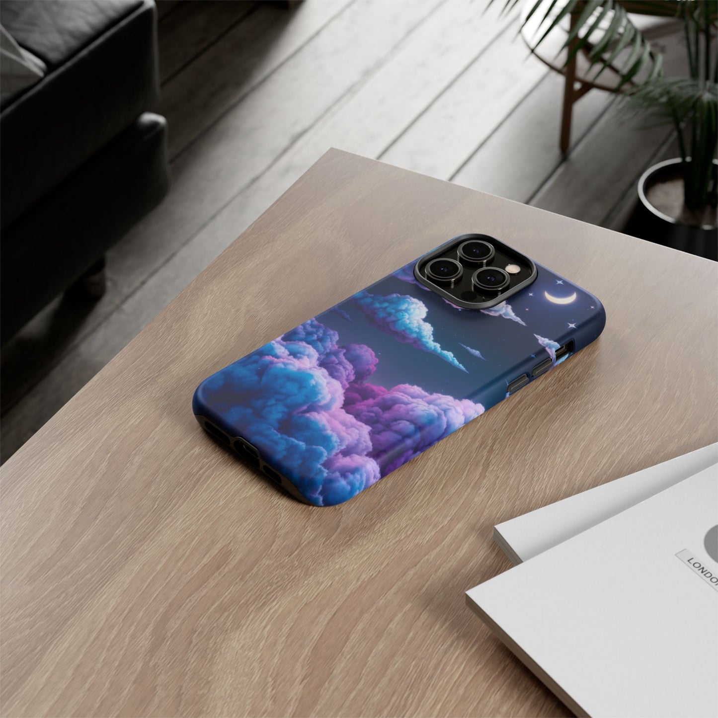 Dreamy Clouds & Moon Tough iPhone Case