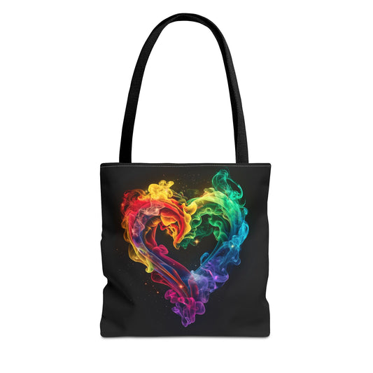 Colorful Smoke Heart Tote