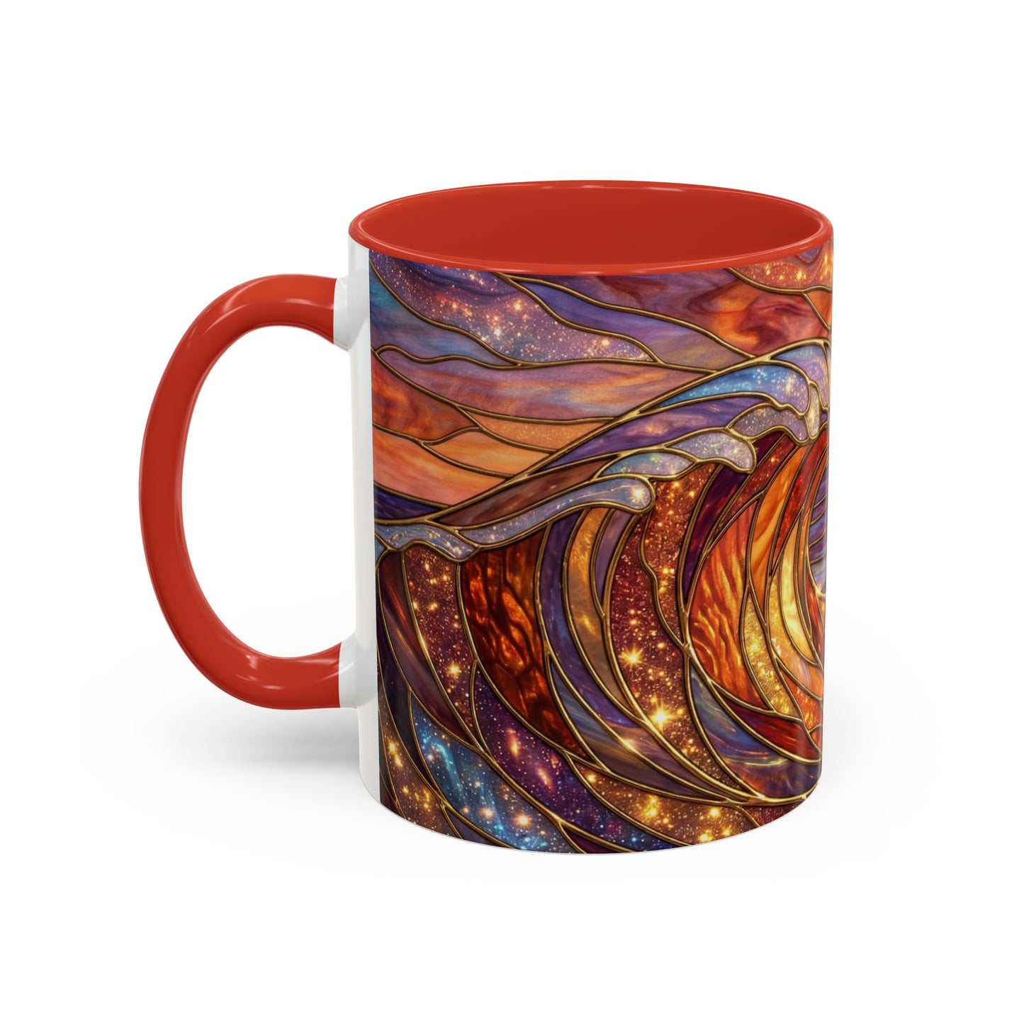 Stained Glass Wave Mug, Ocean Sunset Coffee Cup, Vibrant Beach Art, Sea Lover Gift, Mosaic Tea Cup, Summer Kitchen Decor, Nature Drinkware