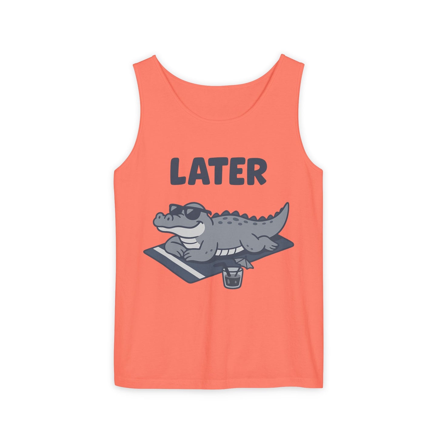 Funny Crocodile Tank Top - ‘Later Gator’ Cute Graphic Croc Tee, Summer Vest, Beach Gift, Sarcastic Animal Humor, Festival and Everyday Wear