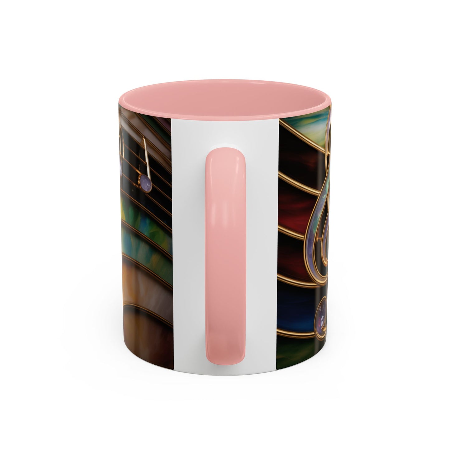 Stained Glass Music Notes Mug - Colorful Music Lover Gift - Music Teacher Mug - Treble Clef Coffee Cup - Musician Gift Idea - 11oz & 15oz Ceramic Mug
