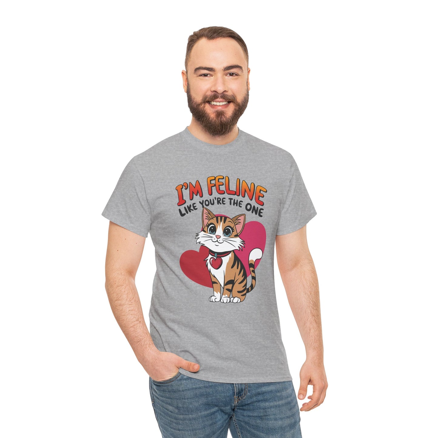 I’m Feline Like You’re The One Shirt, Cute Cat Valentine Tee, Funny Cat Love Graphic TShirt, Romantic Gift For Her Him, Cat Pun Shirt