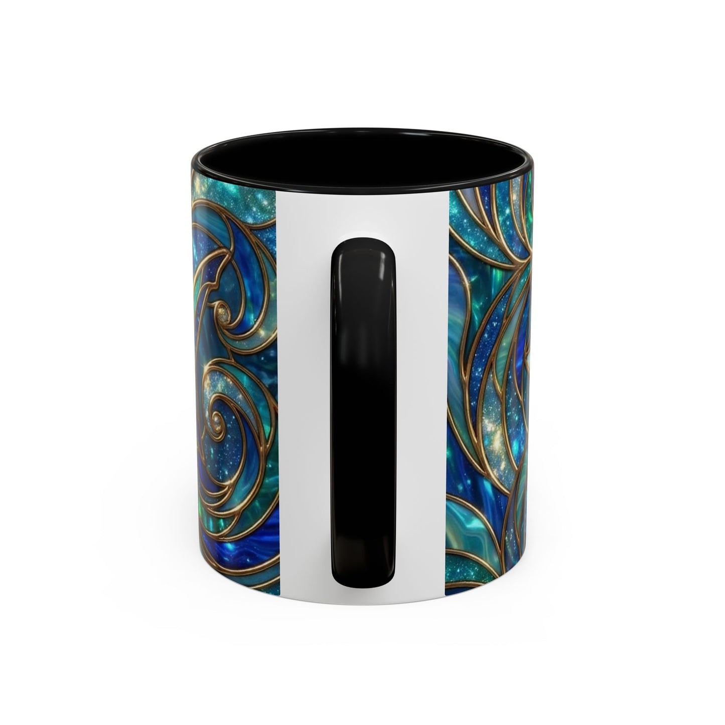 Stained Glass Shark Mug, Ocean Art Coffee Cup, Blue Shark Gift, Sea Life Ceramic Mug, Artistic Shark Design, Marine Lover Gift, Unique Ocean Mug