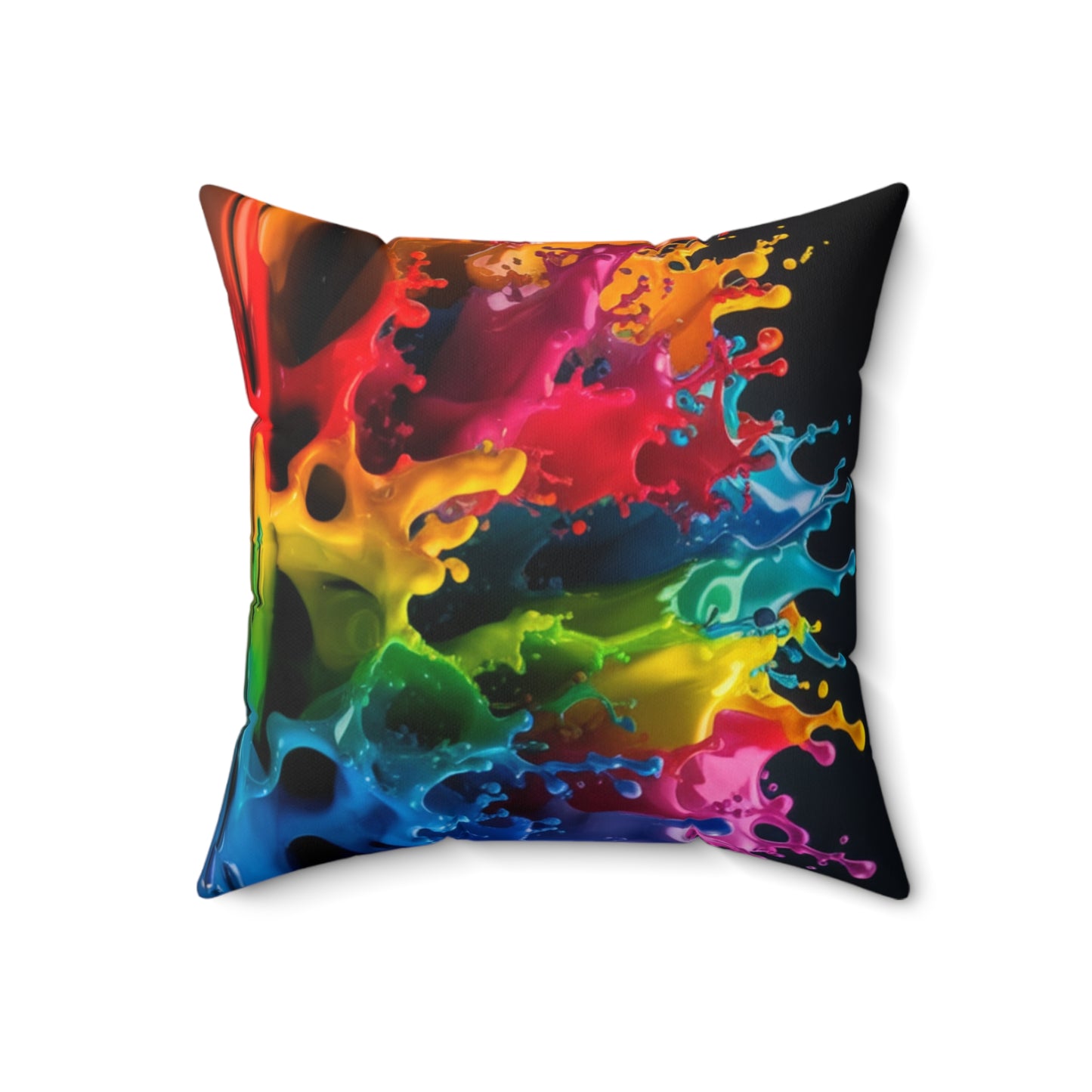 Colorful Splash Art Square Pillow | Vibrant Home Decor