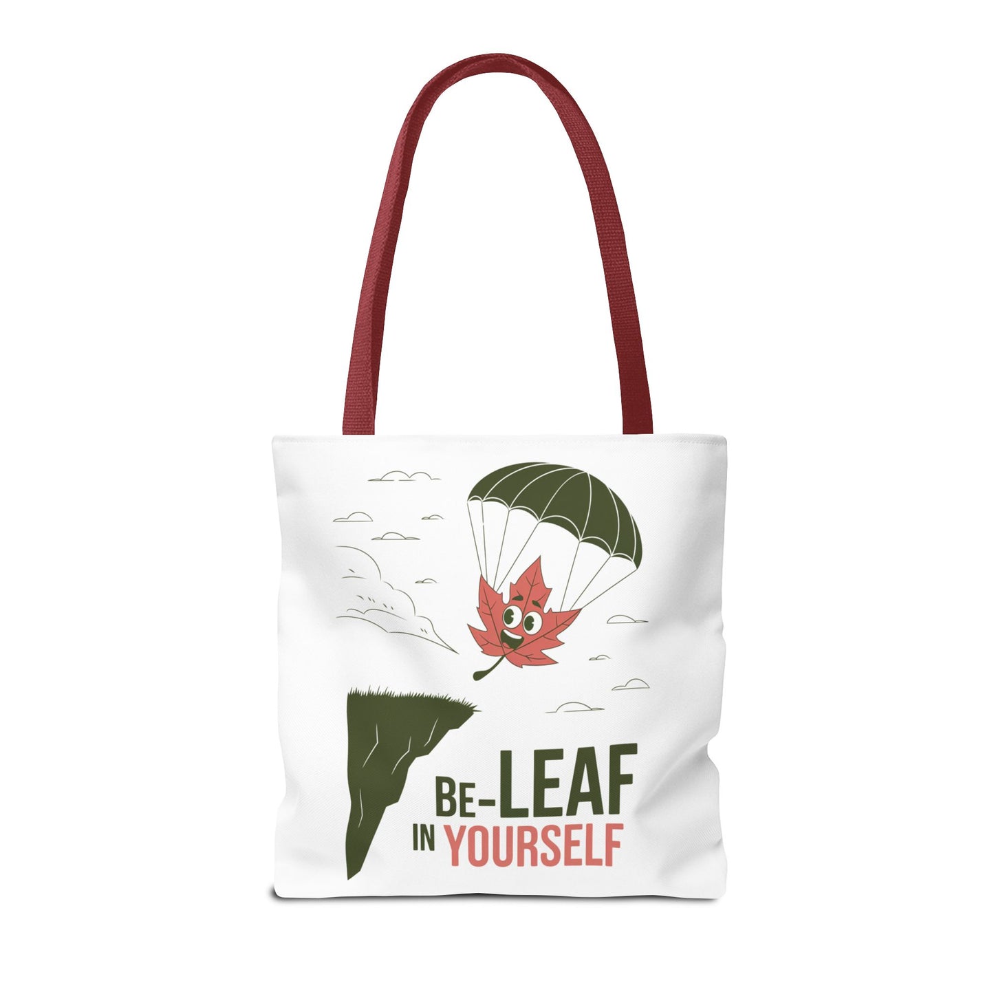 Tote Bag - Be-Leaf In Yourself Pun Design