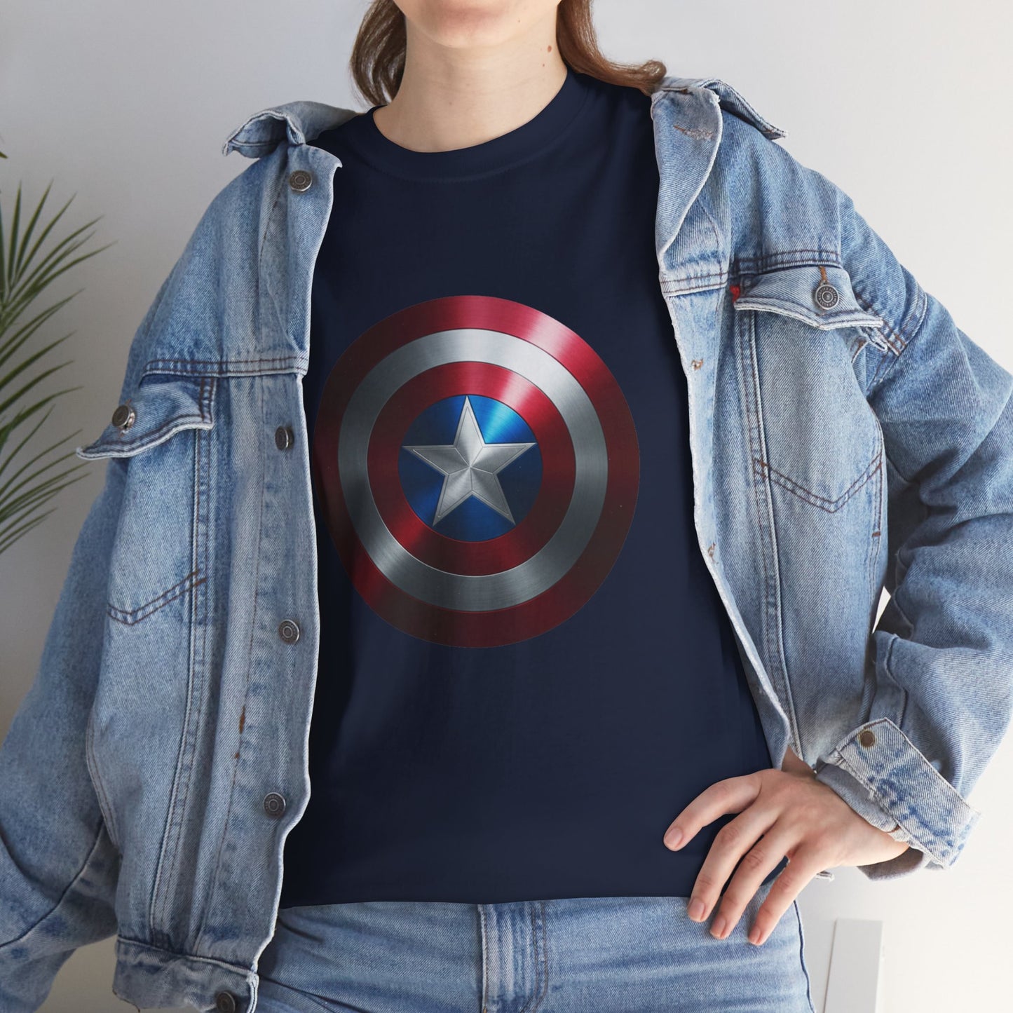 Patriotic Hero Shield Shirt – Star Emblem Graphic Tee – Super Soldier Gift – Comic Inspired Unisex Shirt – Cosplay Convention Top
