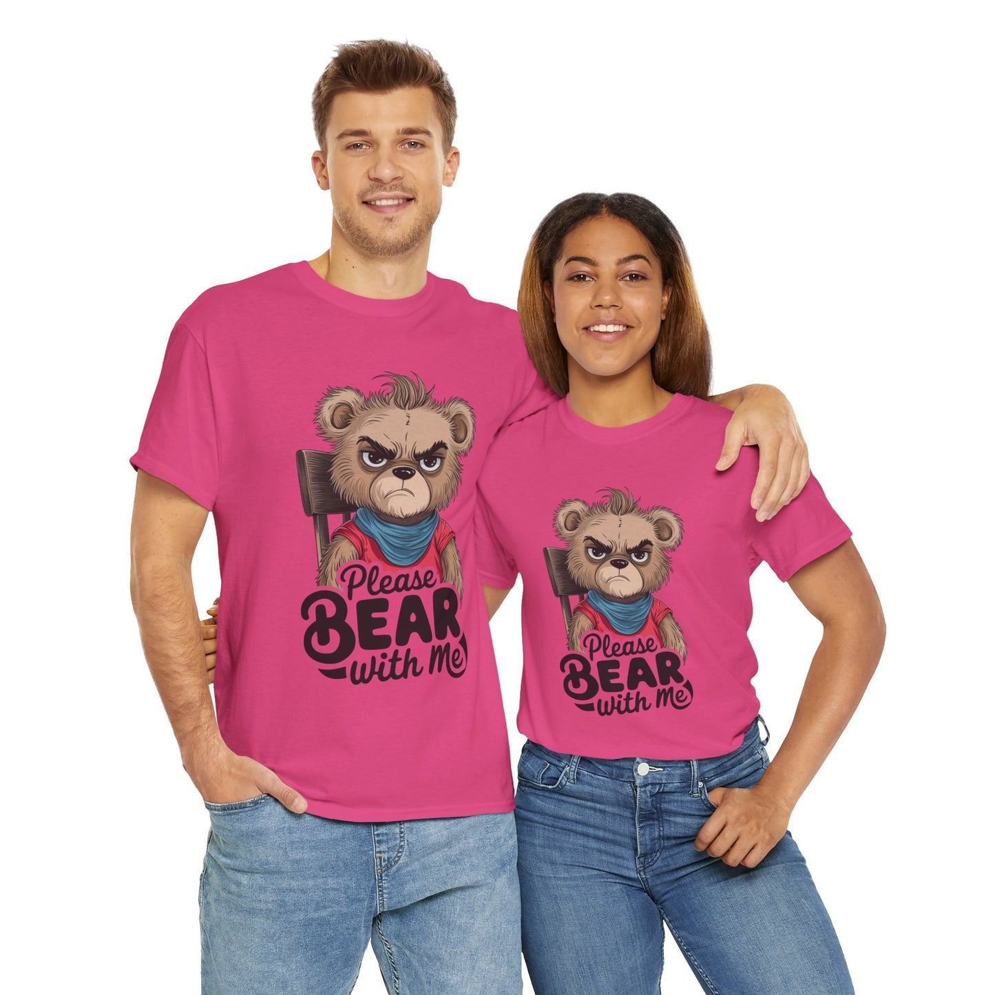 Grumpy Bear Graphic Tee – Please Bear With Me Shirt – Funny Animal T‑shirt – Sarcastic Humor Gift – Cute Bear Meme Art Tee