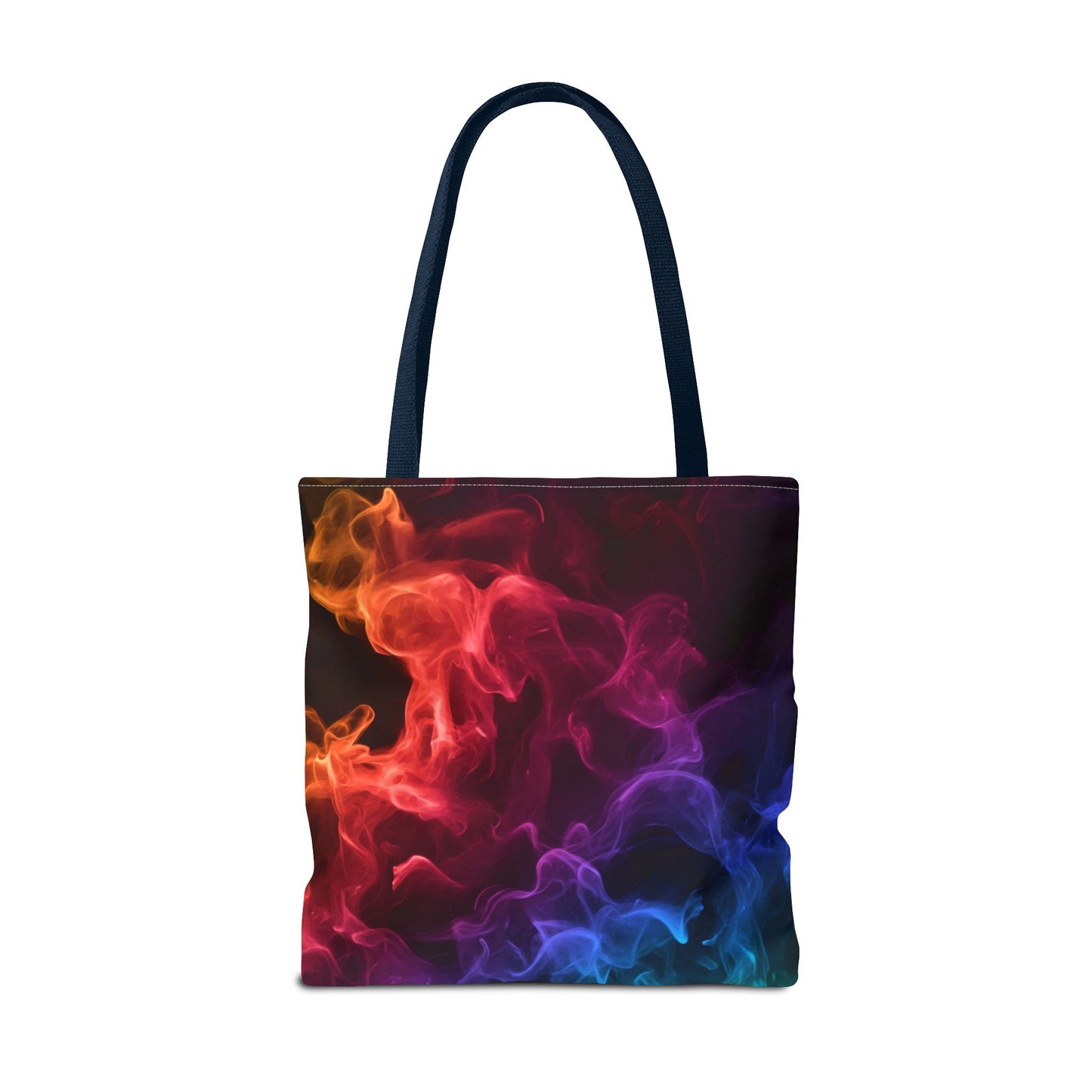 Chromatic Ember Tote Bag, Colorful Smoke Art Design With Red, Blue, And Orange Hues, Abstract Reusable Tote For Artists, Gifts, And Everyday Use
