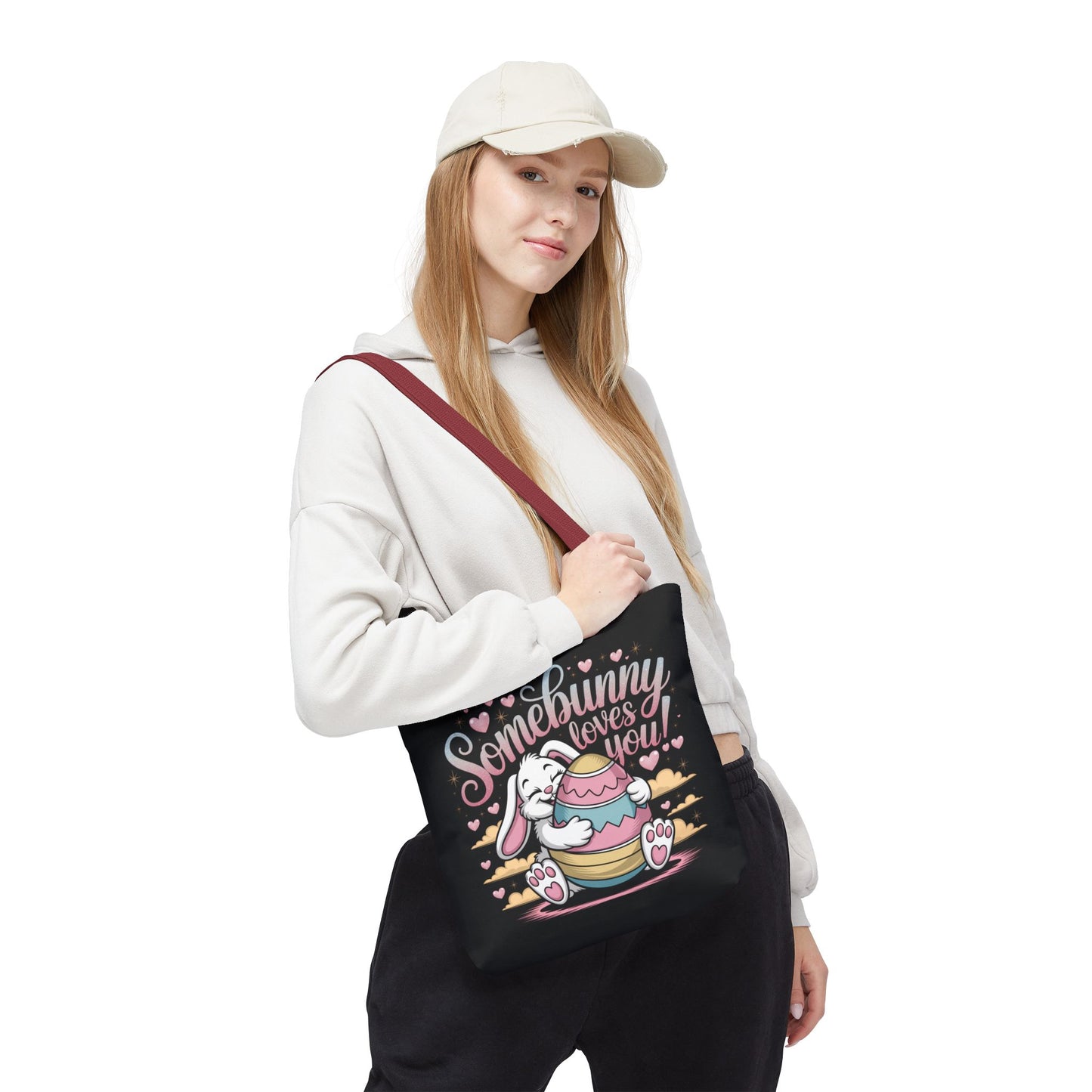 Easter Bunny Tote Bag Somebunny Loves You Easter Bag Bunny