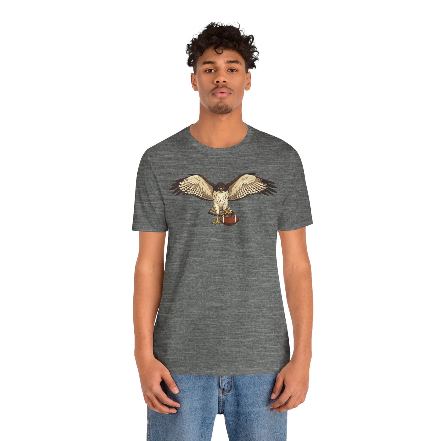 Hawk Football Shirt, Hawk Holding Football T Shirt, Football Mascot Tee, Bird Of Prey Shirt, Sports Fan Gift, Game Day Hawk Tee