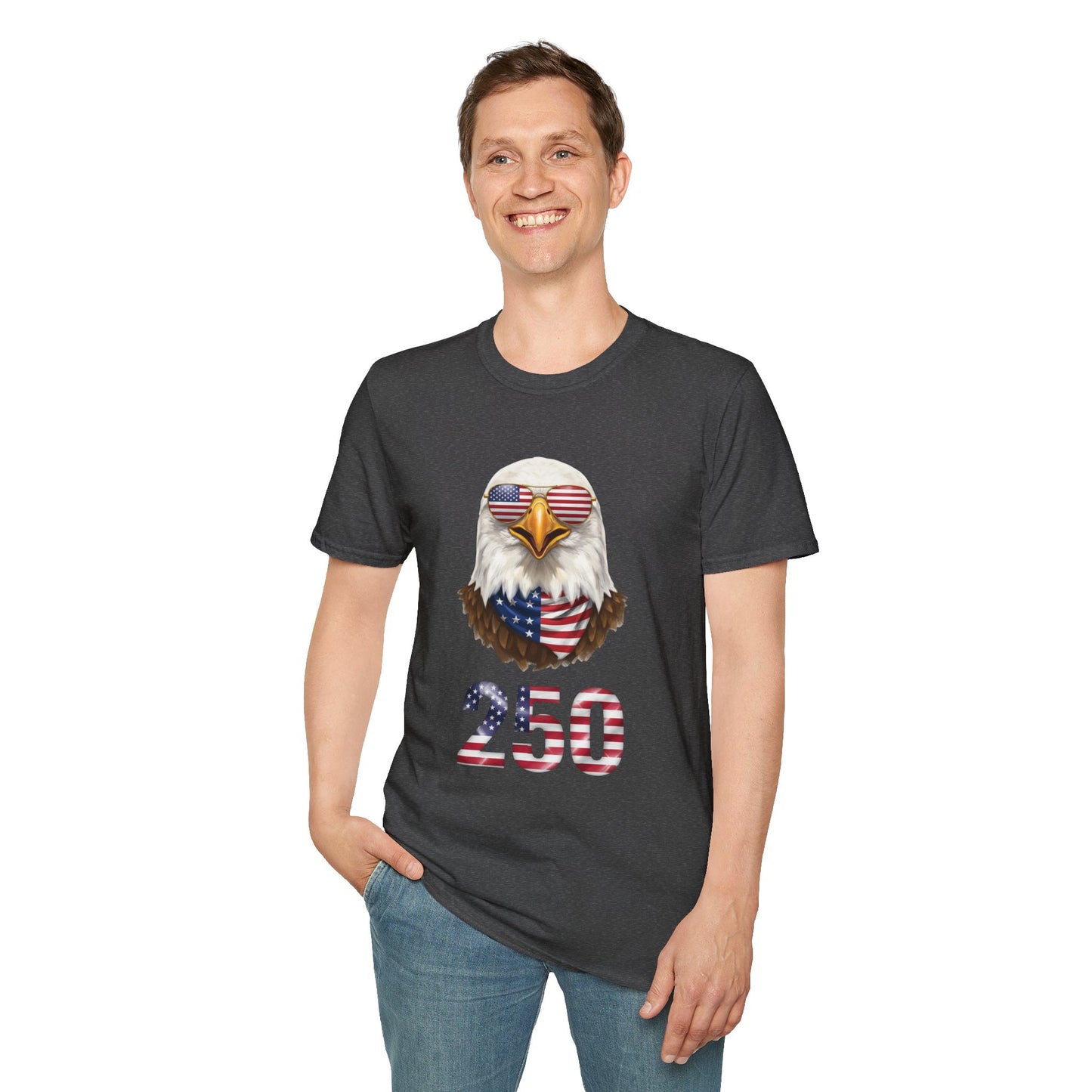 America 250 Eagle Shirt, Patriotic Bald Eagle Tee, USA Flag Sunglasses Shirt, 250th Anniversary Tee, 4th of July Shirt, American Pride Tee