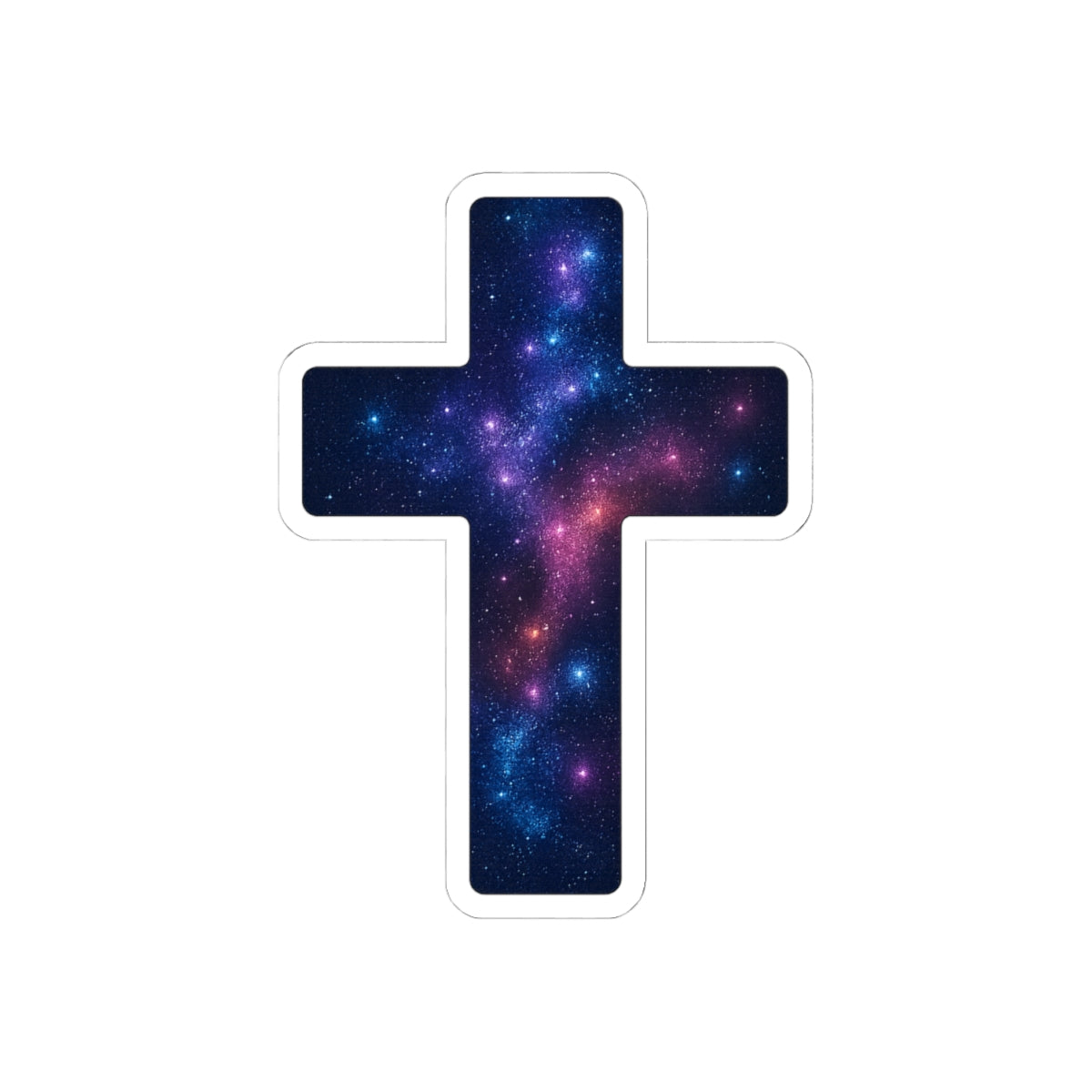 Galactic Cross Kiss-Cut Stickers Spiritual Decal Christian Sticker Easter Decor Religious Cross Sticker Gift for Believers