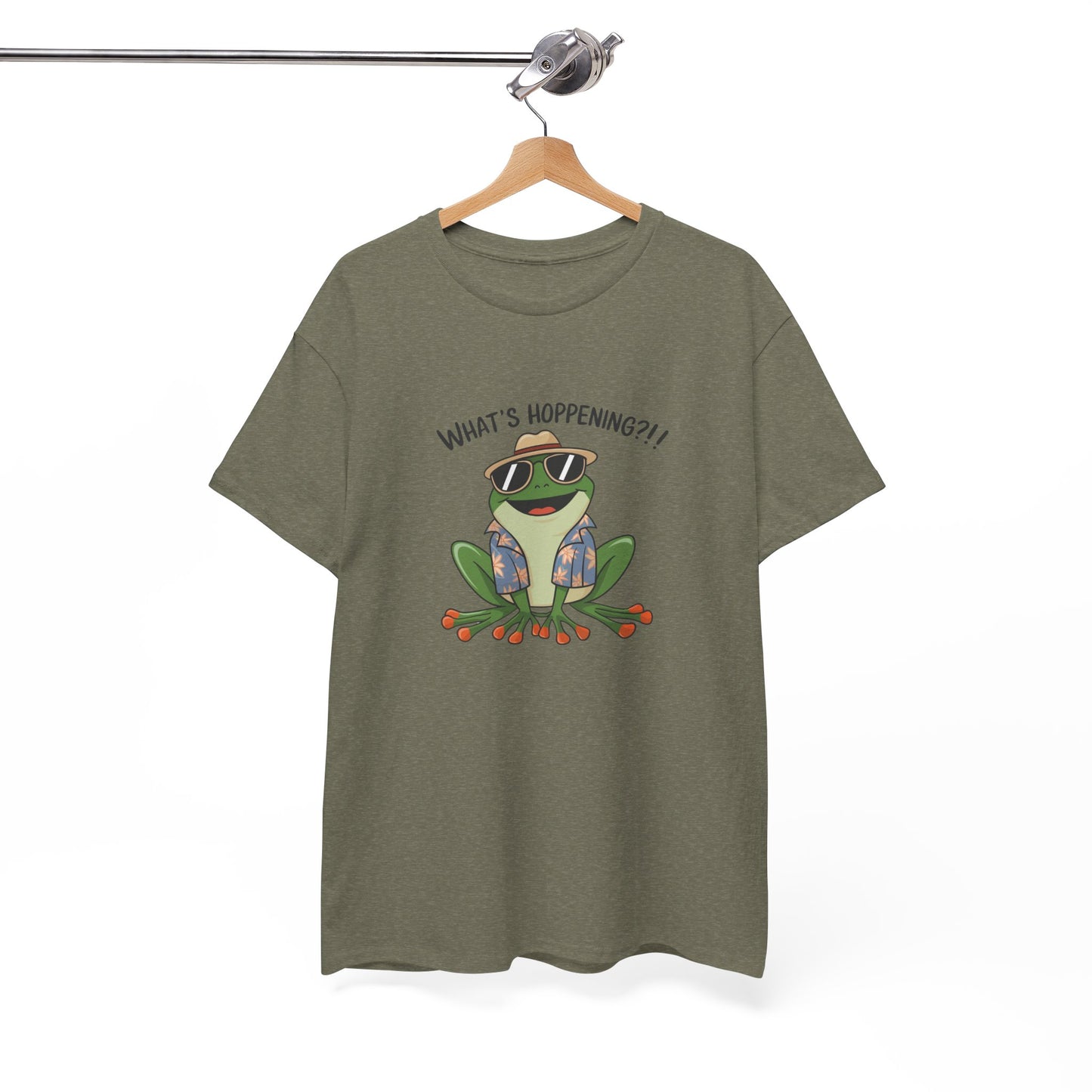 Funny Frog Shirt | What’s Hoppening T-Shirt | Cool Frog Graphic Tee | Amphibian Dad Joke Shirt | Cottagecore Animal Lover Gift