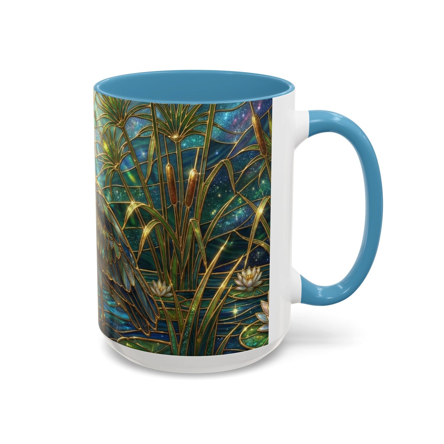 Shoebill Stork Mug, Stained Glass Bird Art, Prehistoric Animal Gift, Swamp Nature Coffee Cup, Galaxy Night, Ornithology Lover Present