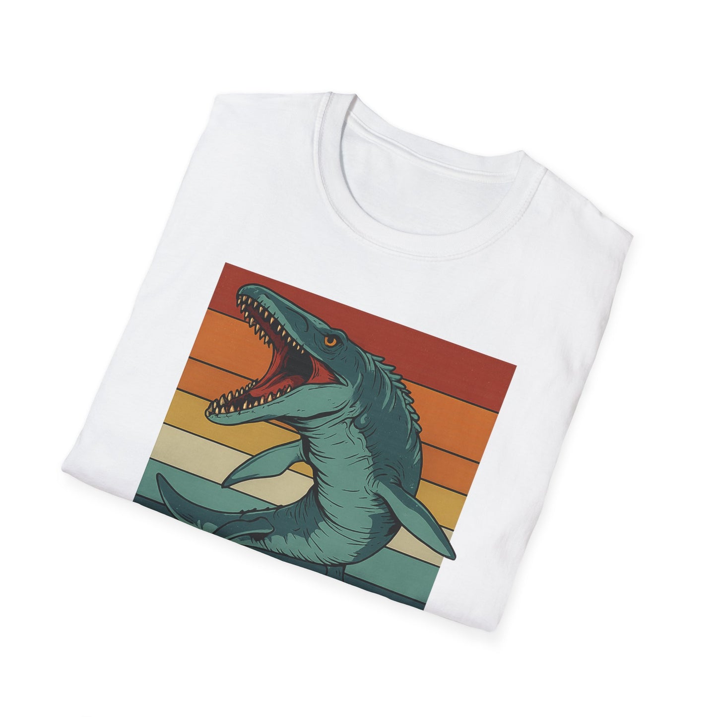 Retro Mosasaurus T-Shirt - Cretaceous Sea Monster Graphic Tee, Dinosaur Lover Gift, Paleontology Birthday, Soft Unisex Jurassic Cotton