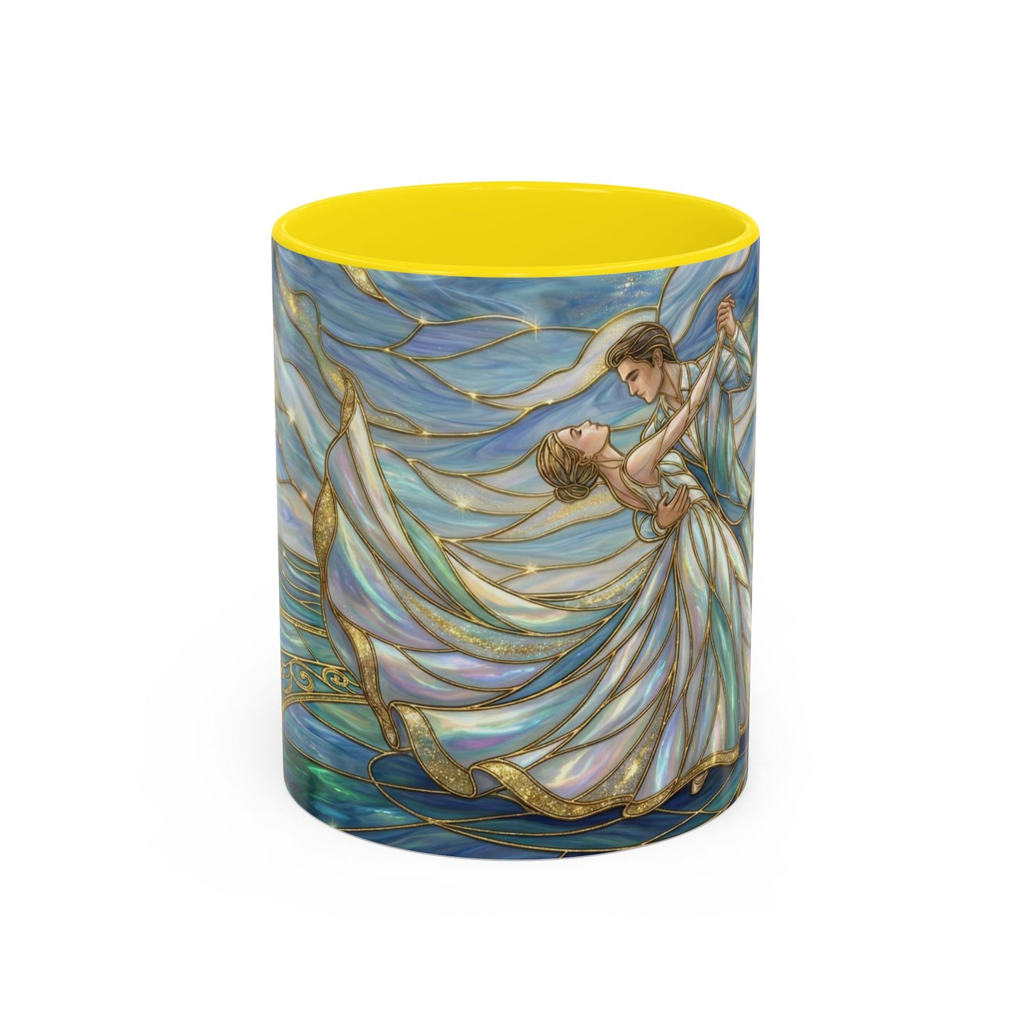 Stained Glass Mug, Dancing Couple Coffee Cup, Romantic Anniversary Gift, Ballroom Dancer Tea Cup, Wedding Present For Couple, Art Mug