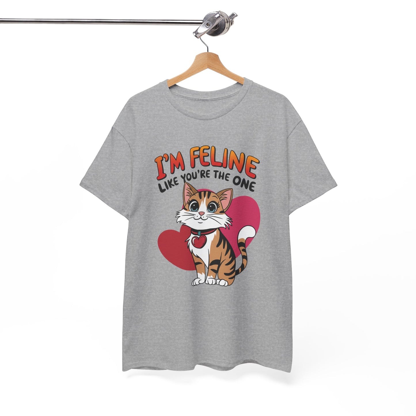 I’m Feline Like You’re The One Shirt, Cute Cat Valentine Tee, Funny Cat Love Graphic TShirt, Romantic Gift For Her Him, Cat Pun Shirt