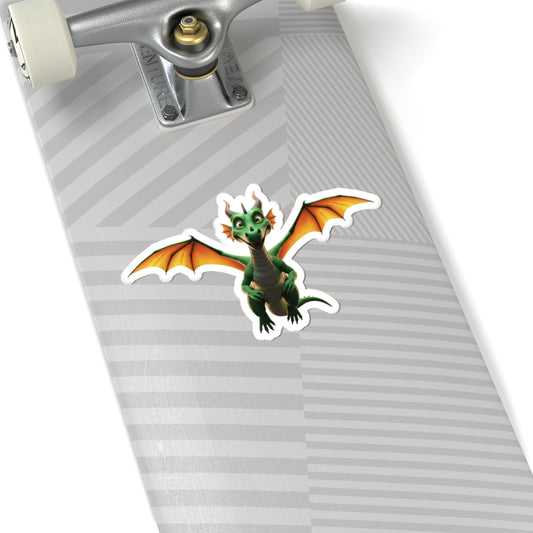 Cute Fantasy Dragon Sticker | Waterproof Vinyl Kiss-Cut Decal for Laptops, Water Bottles, Journaling & D&D Gifts