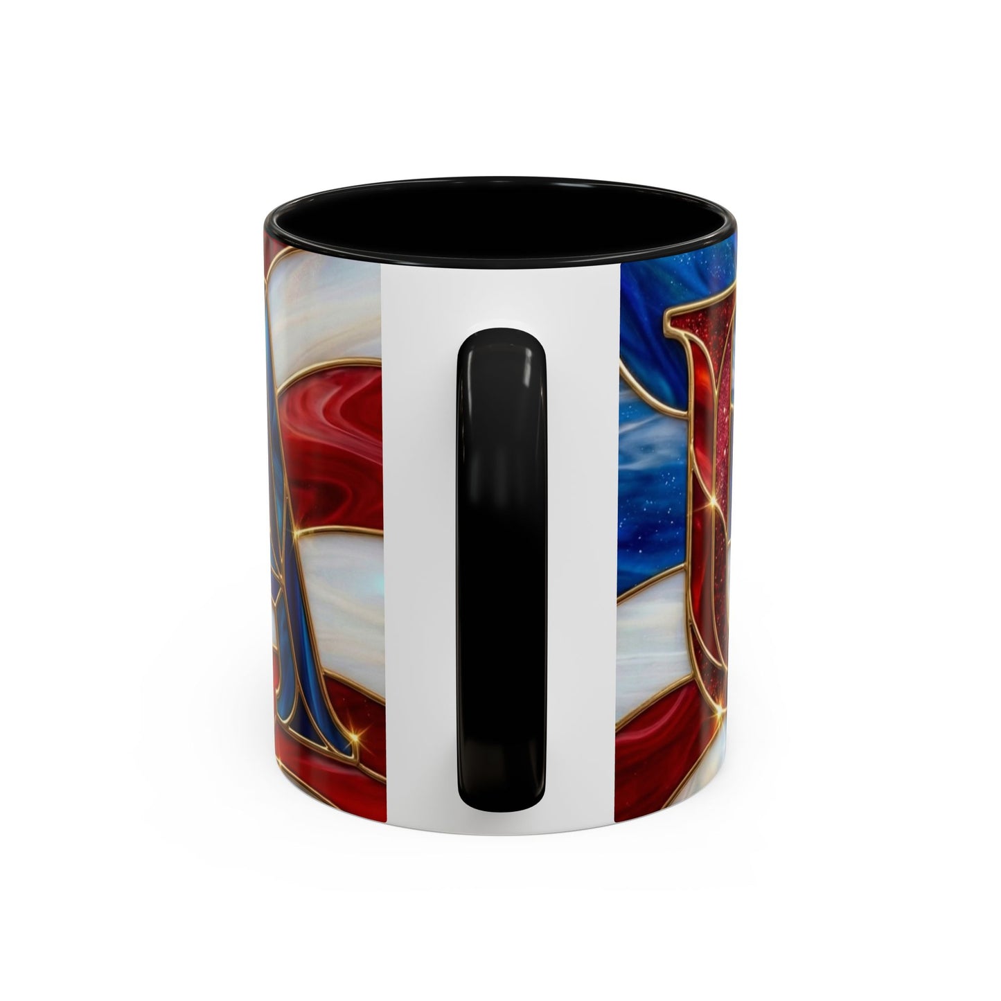 USA Patriotic Coffee Mug, Stained Glass USA Mug, Red White Blue Ceramic Mug, American Flag Style Mug, 11oz 15oz Mug